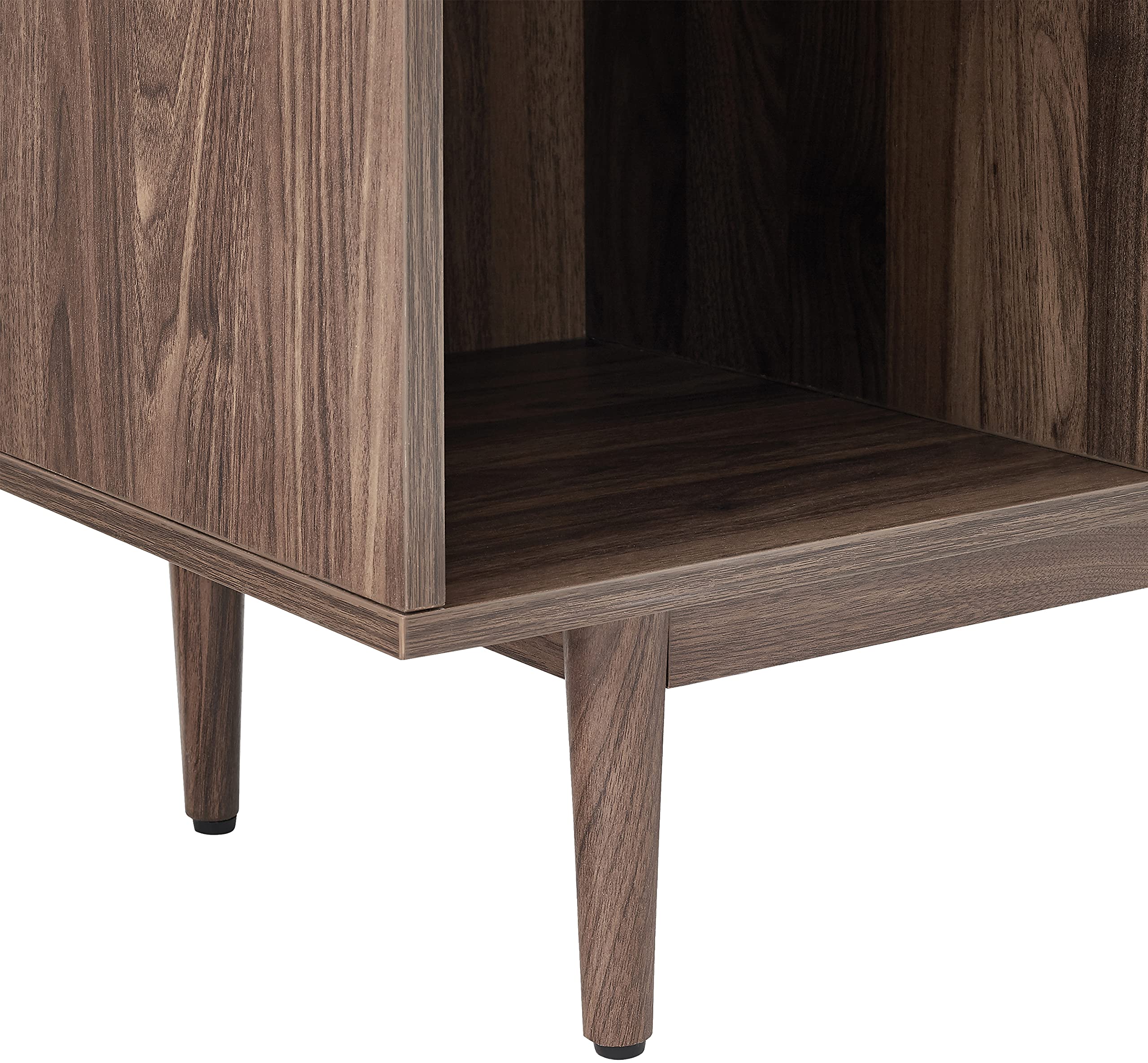 Crosley Liam 6-Cube Storage Bookcase - Vinyl Record Holder & Bookshelf in Walnut - Perfect for Living Room, Bedroom, or Home Office Organization