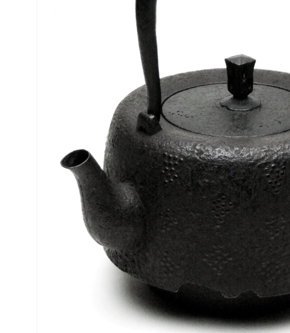 Premium Japanese Nanbu Tetsubin Iron Teapot - Koizumi Nizaemon 11th Generation - Grape Arare Pattern with Original Box - Authentic Cast Iron Teapot for Tea Ceremony & Home Brewing