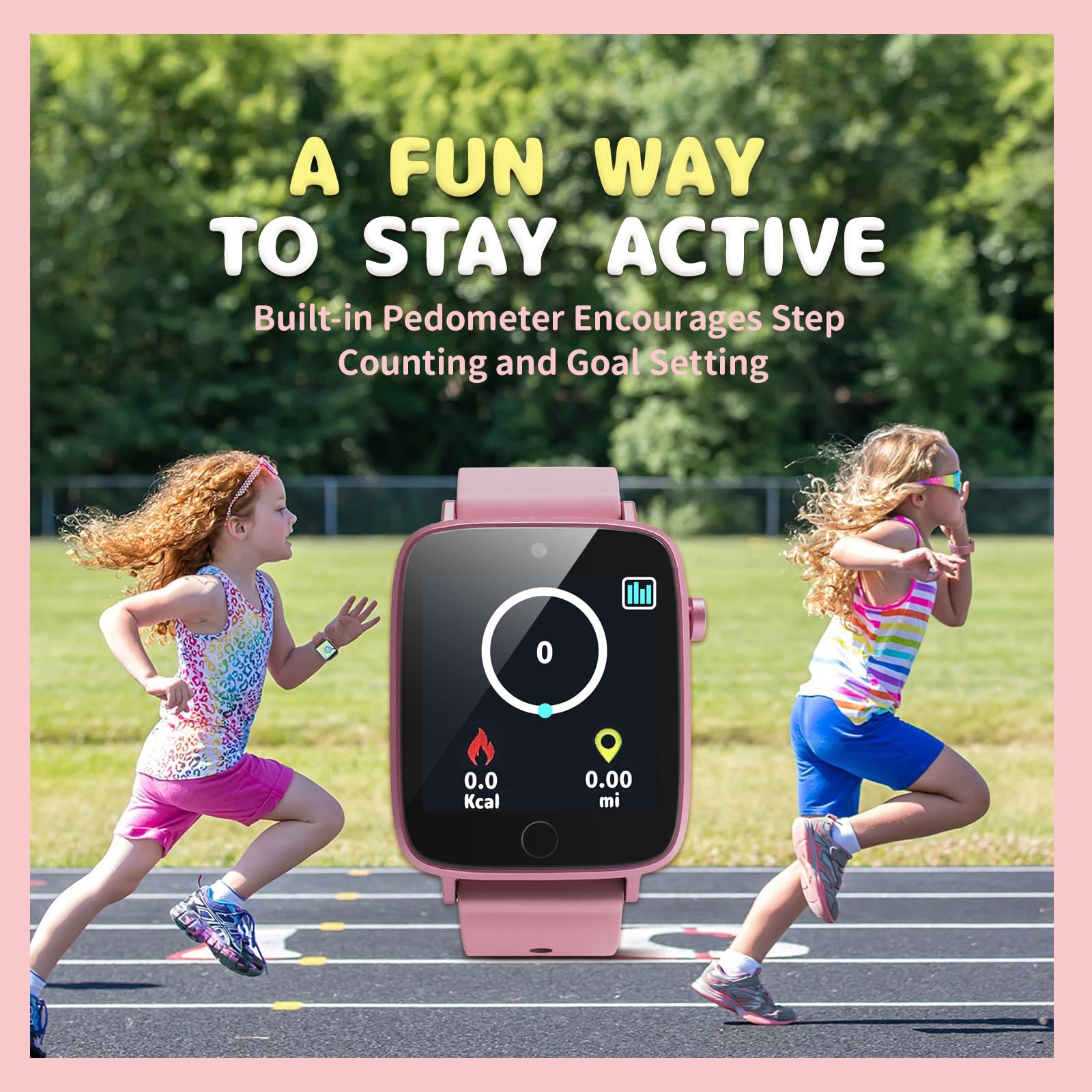ZUODUN Smart Watch for Kids Girls Age 4-12 - Waterproof Camera Watch with 26 Puzzle Games, Alarm Clock, Pedometer, Audiobook & Learning Cards | Perfect Birthday Gift for 8 9 10 Year Old Girls | Ideal for School, Playtime & Outdoor Activities