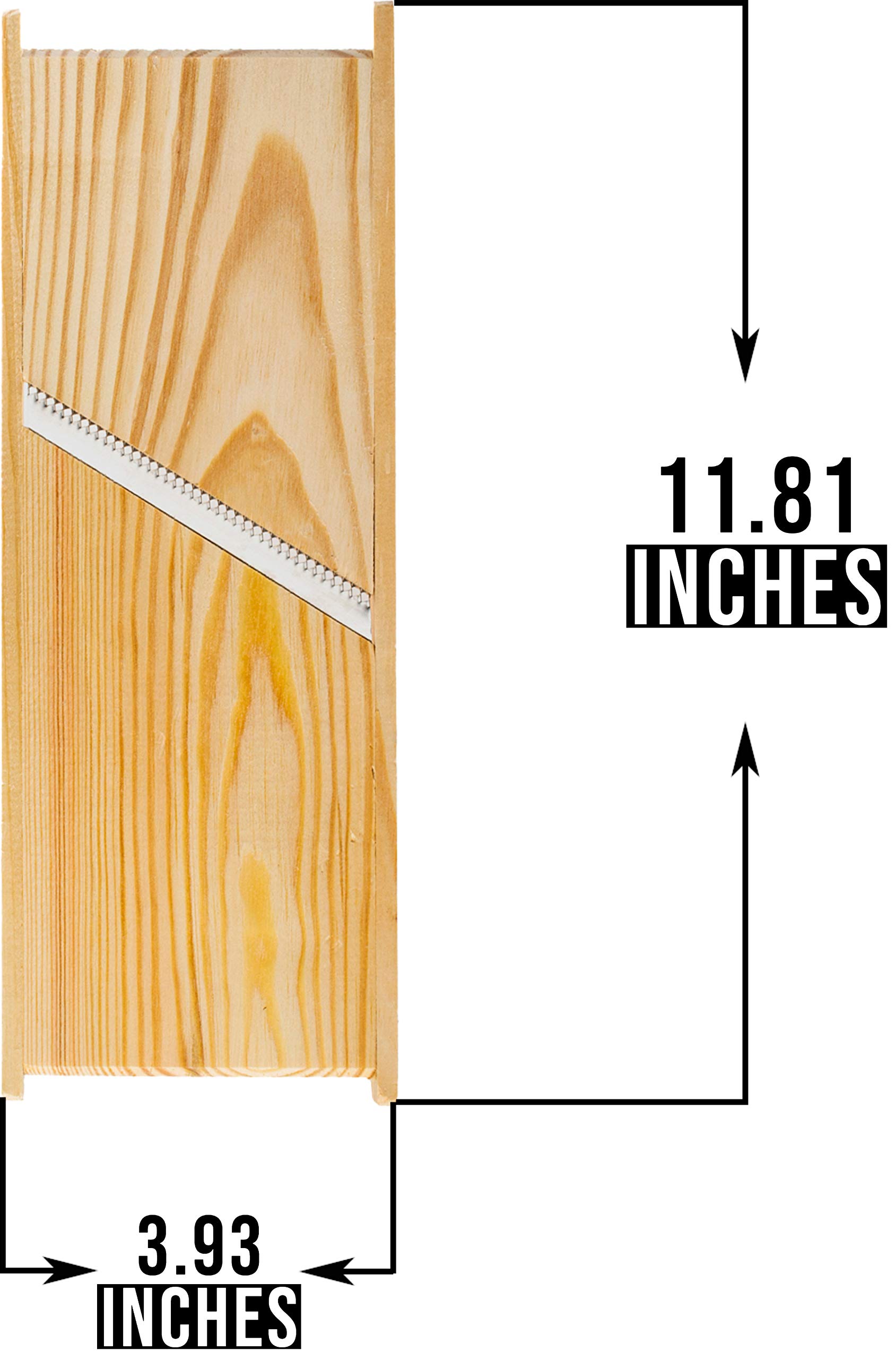 Premium Wooden Vegetable Cutter & Korean Carrot Grater - Kitchen Shredder with Non-Slip Holder - Perfect for Salads, Meal Prep & Asian Cuisine