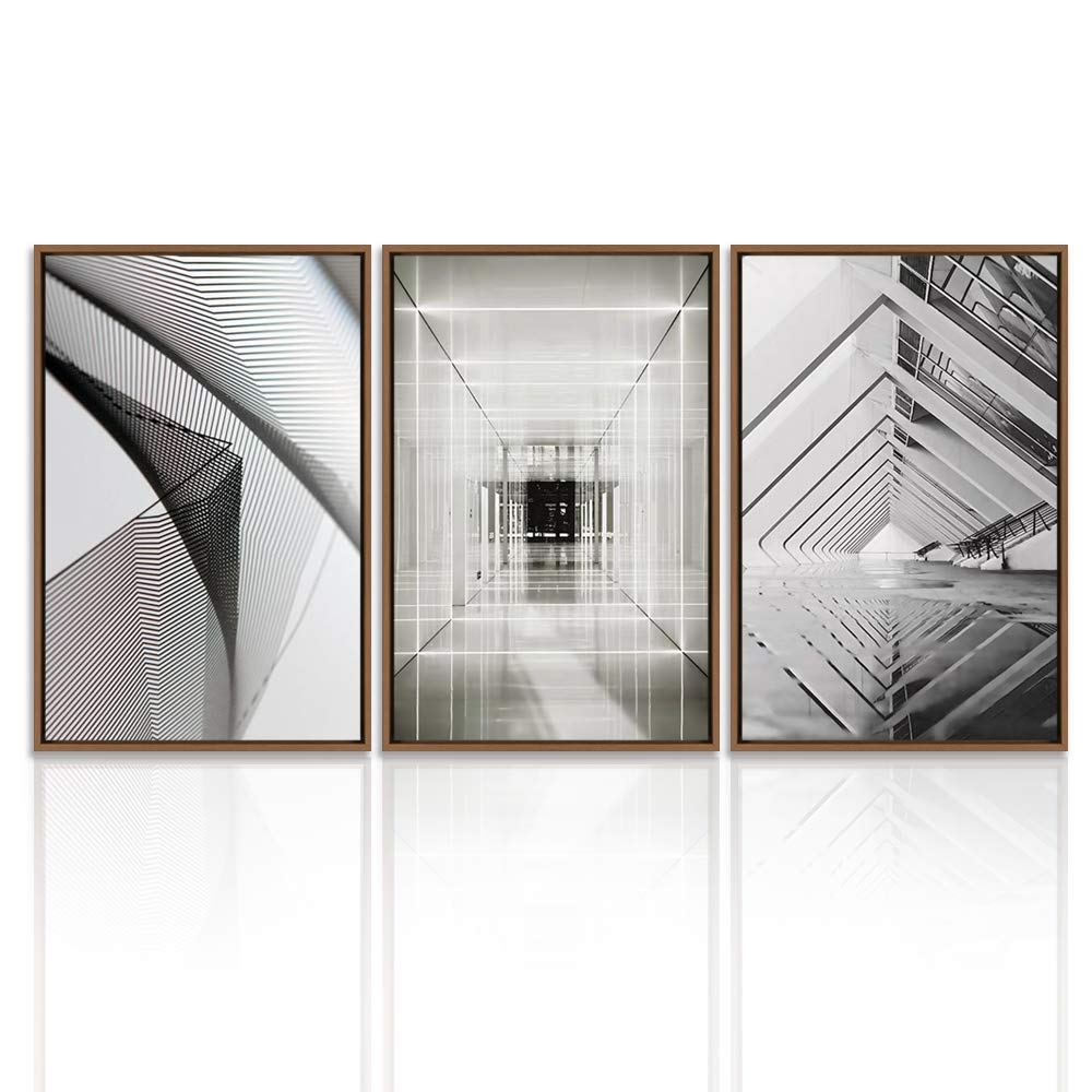 Wall26 3-Panel Framed Canvas Wall Art Set - Modern Cityscape Building Theme Print (16