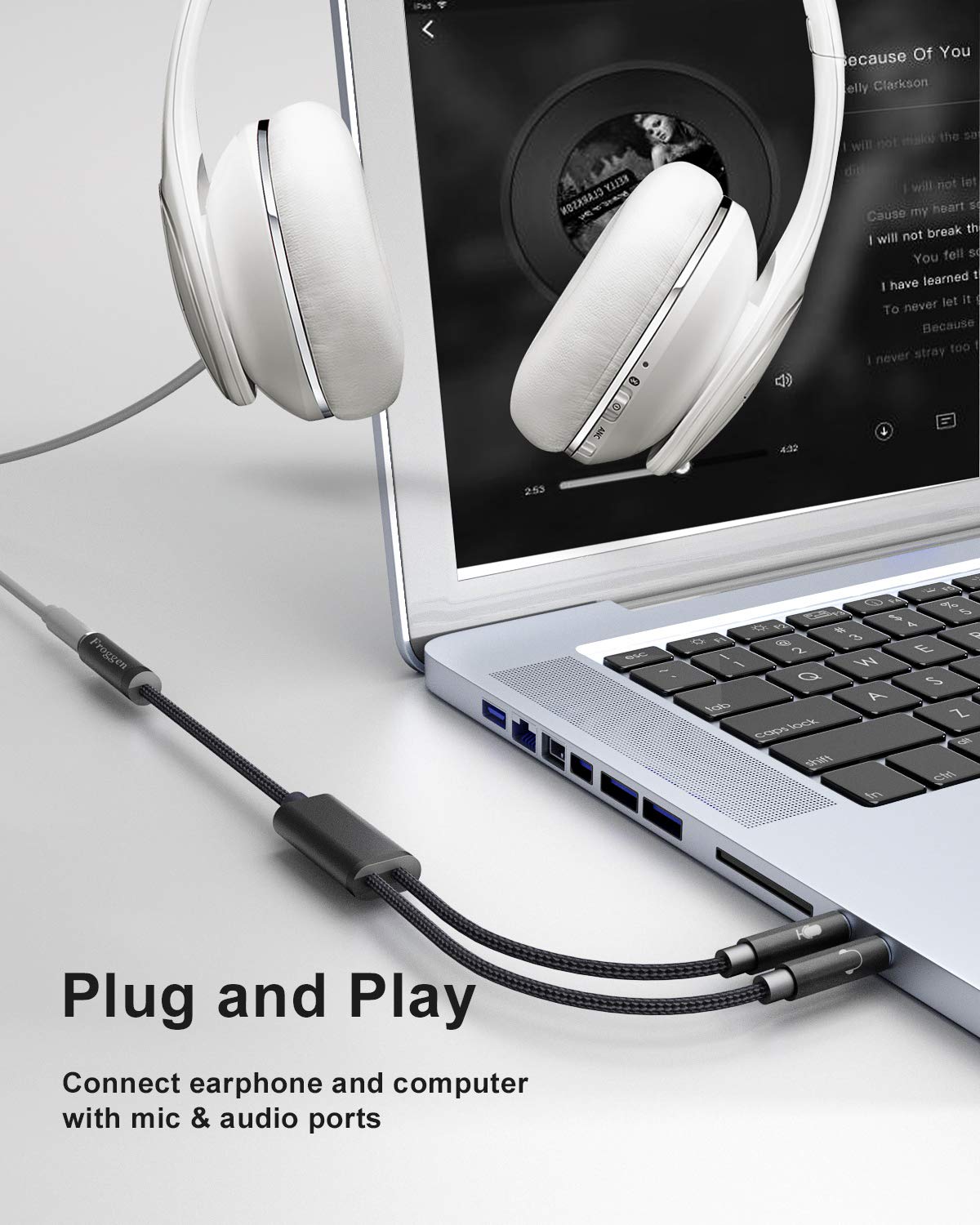 Froggen 3.5mm Headphone Splitter - CTIA Audio Mic Adapter Cable (Female to Dual Male) for Gaming Headsets - Compatible with Xbox, PS4, PC, Laptop & Desktop - 1M Black - Perfect for Multiplayer Gaming & Streaming Setups