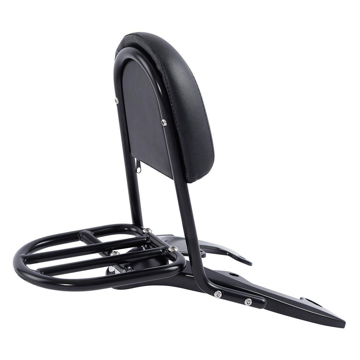Harley VRSCAW VRSCDX VRSCX 2007-2011 Sissy Bar Backrest with Luggage Rack & Baseplate - Heavy Duty Motorcycle Passenger Seat Support for Long Rides & Touring