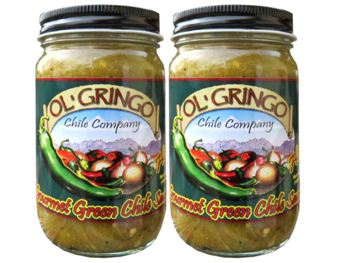 Ol' Gringo Chile Company Green Chile Sauce - Spicy Hot Flavor (2 Pack) | Perfect for Tacos, Nachos, Burritos & Mexican Dishes
