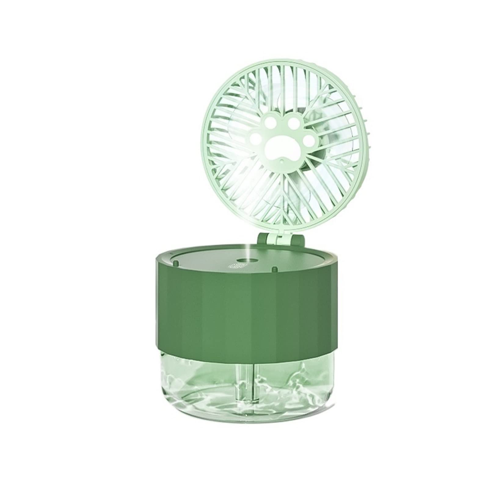 JKYYDS Mini USB Desktop Fan with Humidifier - 2-in-1 Cooling Fan for Office, Dorm Room & Travel - Quiet Personal Fan with 360° Adjustable Head - Fresh Green (Perfect for Study, Work & Bedside Use)