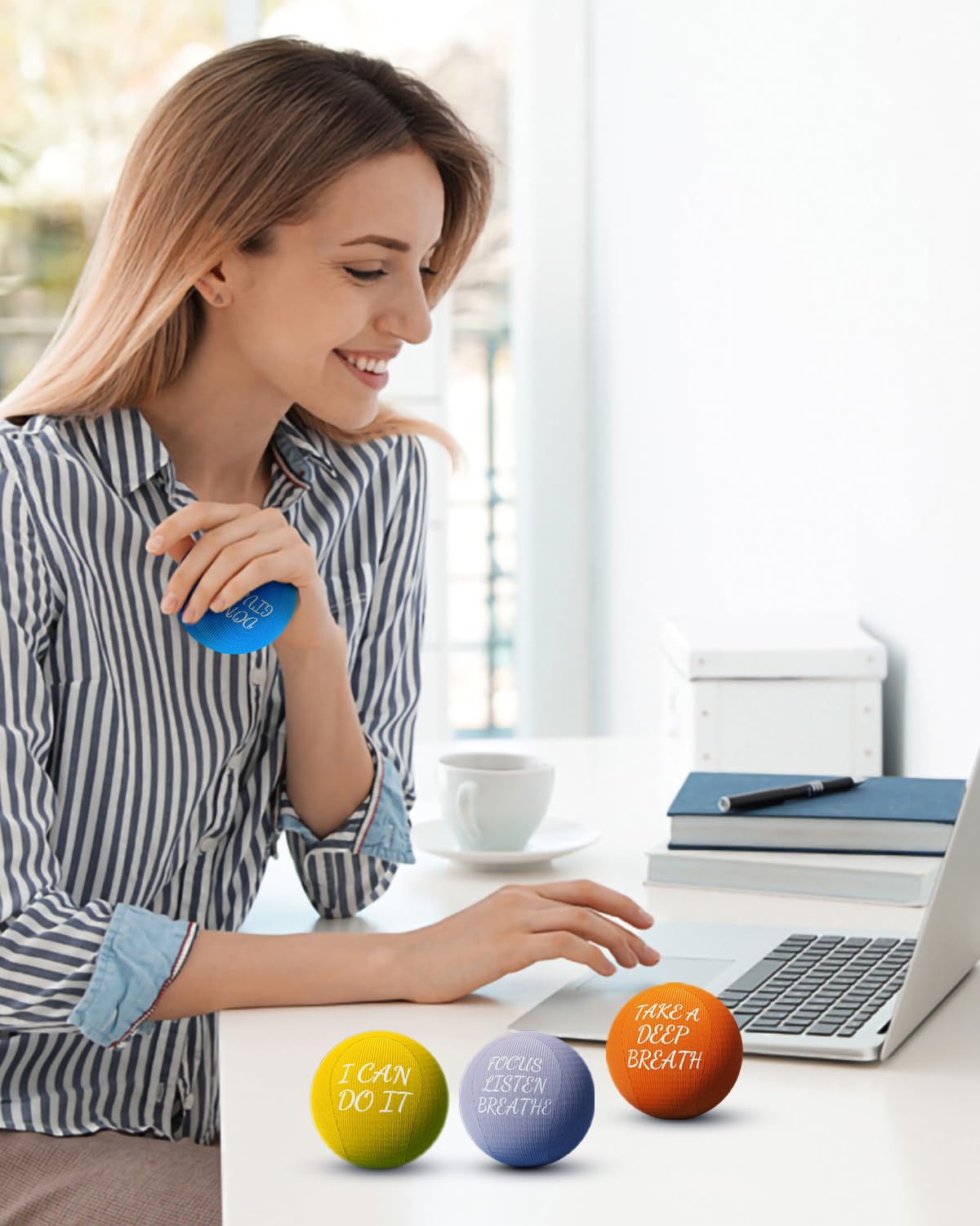 ALMAH Stress Balls for Adults - 4 Pack High Density Squeeze Balls for Hand Therapy, Anxiety Relief & Finger Exercises | Perfect for Office Stress, Arthritis Pain Relief & Physical Therapy Sessions