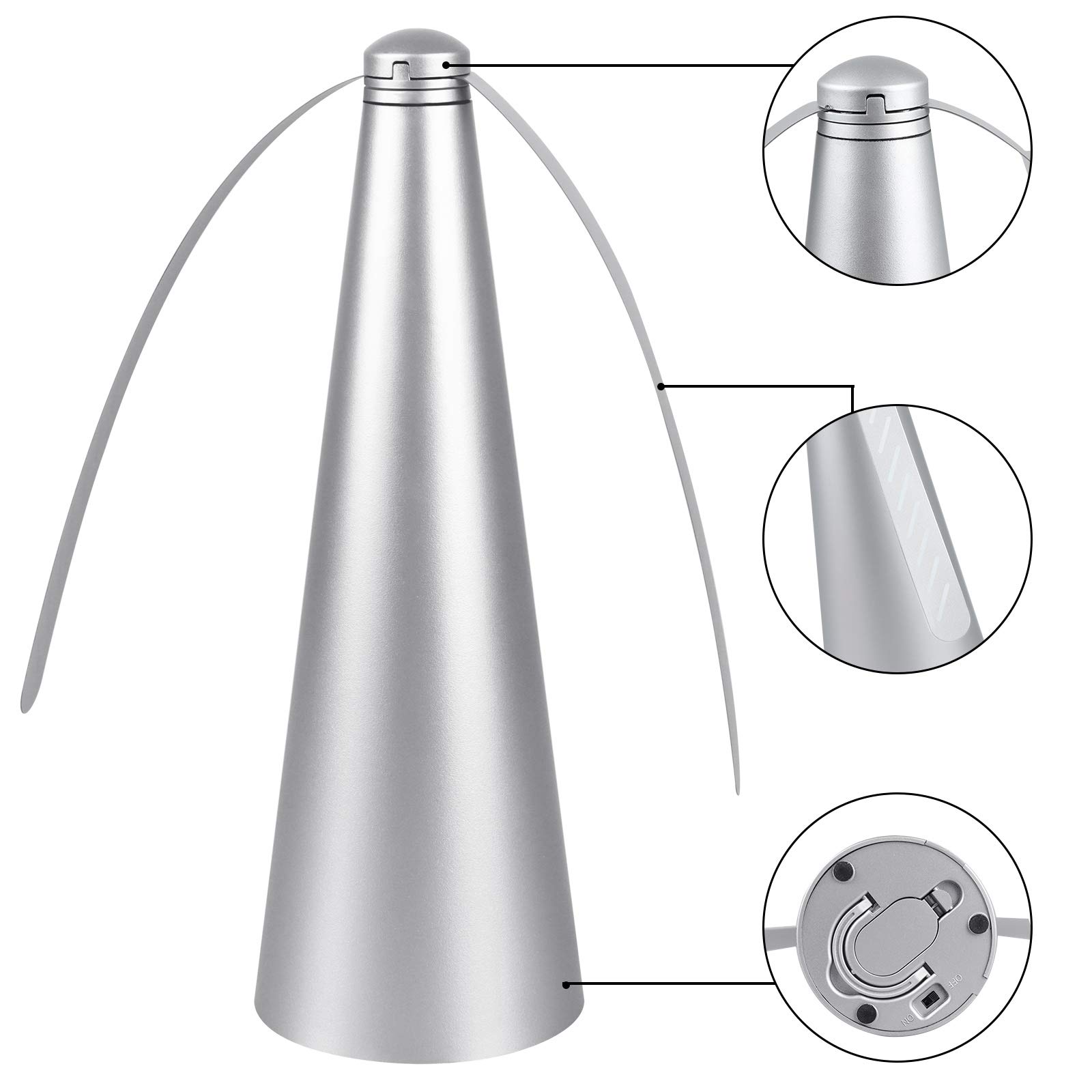 1 Pcs Silver Fly Fan for Outdoor Table Picnic - Food Cover for Indoor & Outdoor Meals, Parties, BBQ, Camping & Dining Protection