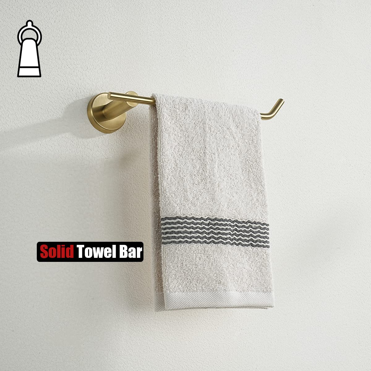 JQK 9 Inch Brushed Gold Stainless Steel Towel Ring Holder - Wall Mount Bathroom Towel Bar TR100-BG for Hand Towels, Perfect for Modern Bathrooms and Powder Rooms