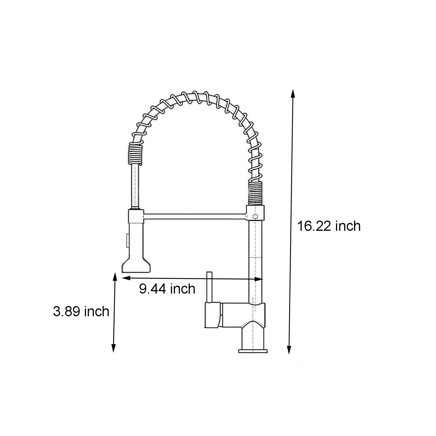 Commercial Kitchen Faucet with Pull Down Sprayer - Single Handle Lever Spring Sink Faucet in Matte Black | Ideal for Restaurants, Food Trucks & Home Kitchens