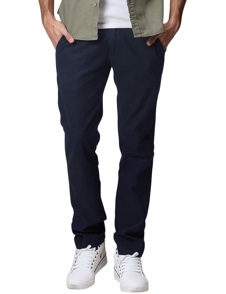 Men's Straight Leg Casual Pants - Comfortable & Stylish Slim Fit Trousers for Work, Office, and Everyday Wear