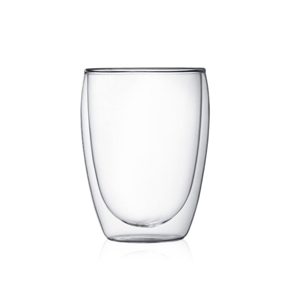 Bodum Pavina Double Wall Latte Glasses - 8 oz Set of 2, Shatter-Resistant Coffee Cups for Espresso, Cappuccino & Hot Beverages - Perfect for Home, Café & Office Use