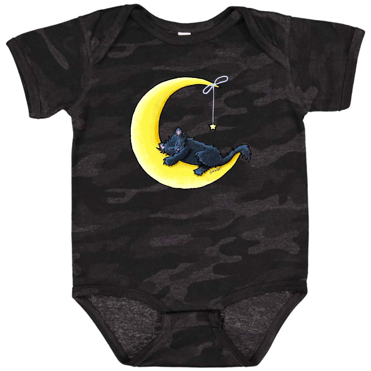 Inktastic Black Cat Lunar Love Baby Bodysuit - Cute Halloween Outfit for Infants & Toddlers - Perfect for Halloween Parties, Photo Shoots & Everyday Wear