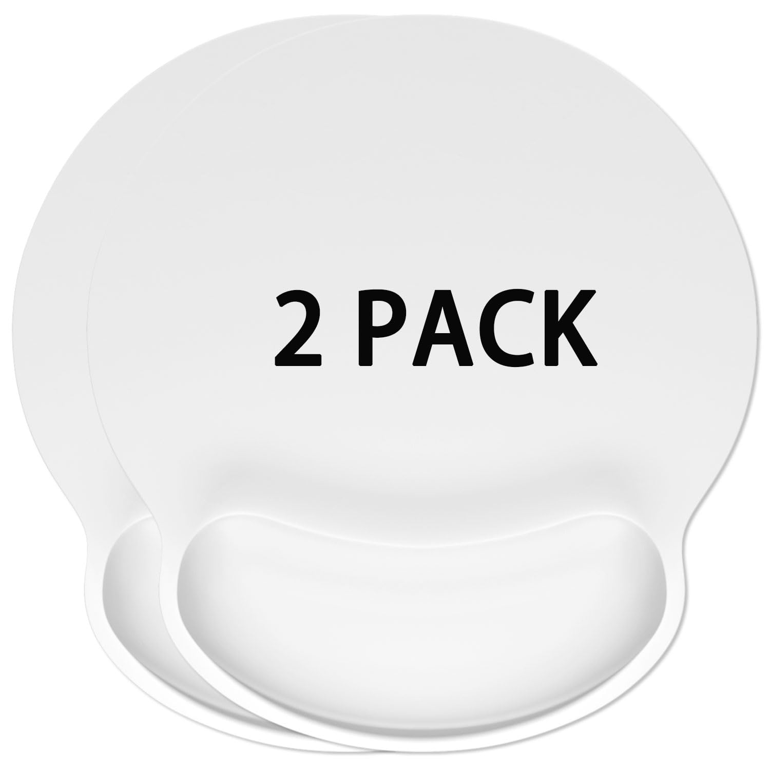 Ergonomic Mouse Pad with Wrist Rest - 2 Pack Non-Slip Rubber Base Mousepad for Office & Gaming - Wireless Mouse Compatible, Cute Desk Decor Accessories (White) - Perfect for Computer Workstations & Home Office Setups