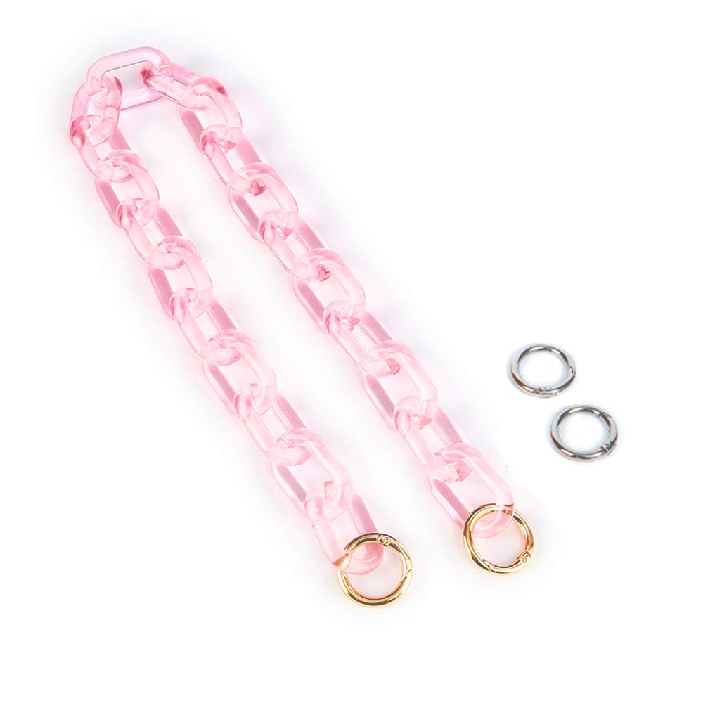 Chunky Acrylic Purse Strap Replacement - Pink Handbag Chain Handle for DIY Bag Making & Decoration | Perfect for Women's Fashion Accessories, Party Bags & Designer Purse Upgrades