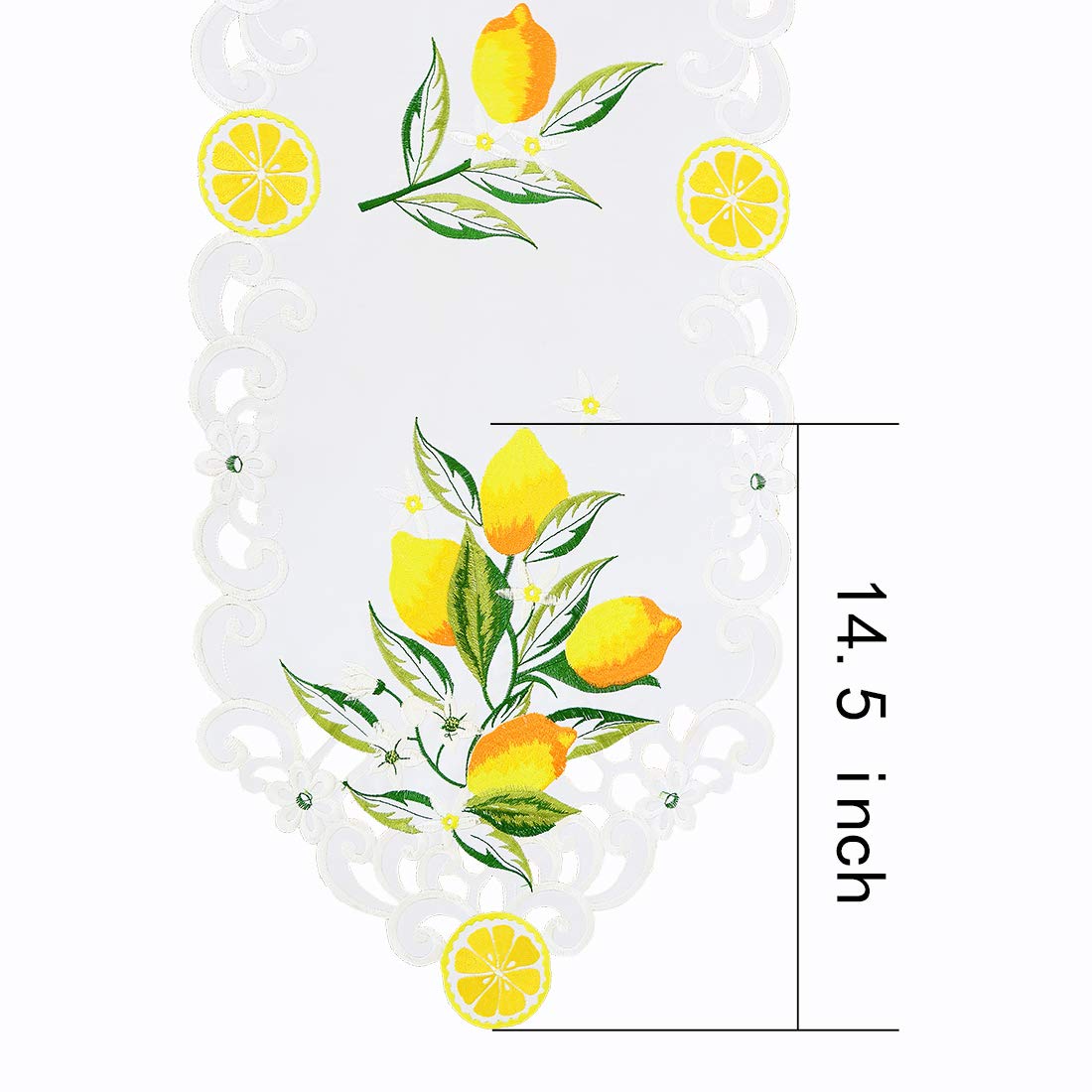 Simhomsen Embroidered Lemon Table Runner - 14×70 Inch Spring Summer Table Decor for Dining Room, Kitchen, Party & Outdoor Picnic
