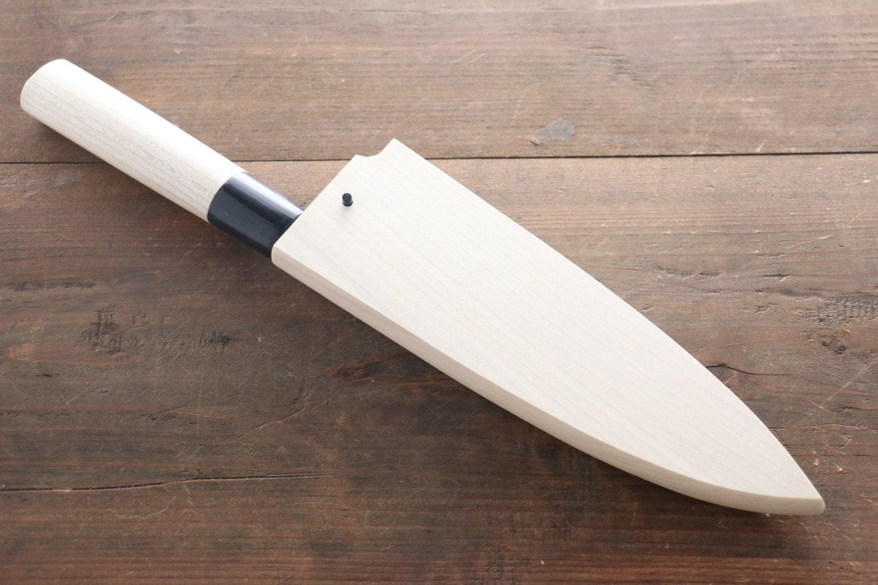 Premium Magnolia Wood Deba Knife Sheath with Plywood Pin - Perfect for Japanese Kitchen Knives, Sushi Chefs & Home Cooking Enthusiasts