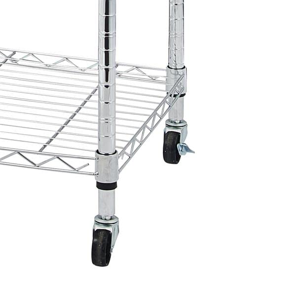 5-Tier Adjustable Metal Wire Shelving Rack - Heavy Duty Storage Shelf Unit for Laundry, Bathroom, Kitchen, Pantry & Closet Organization - Space Saving Solution for Home & Office (Silver)