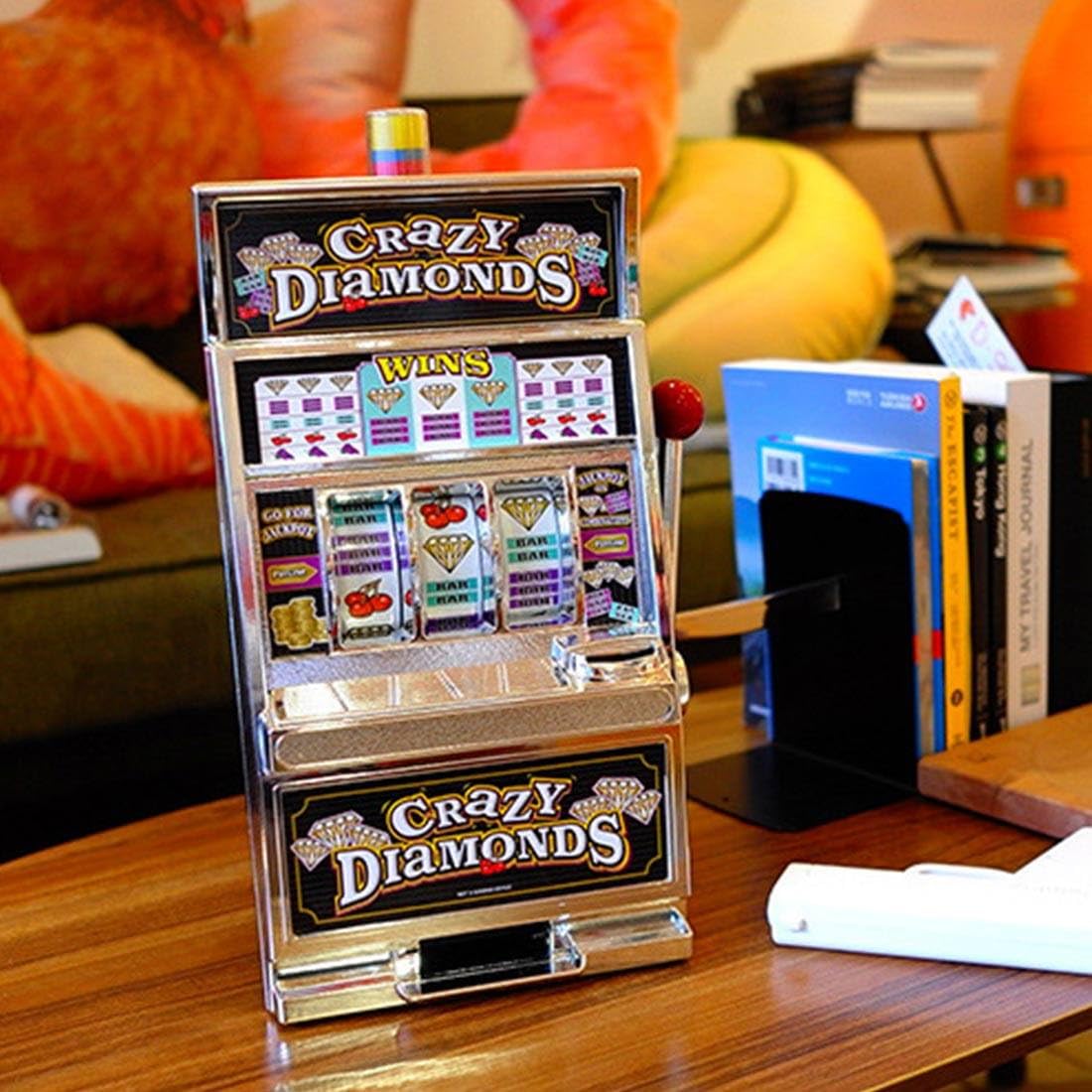 Mini Slot Machine Toy - Casino Coin Bank with Flashing Lights & Jackpot Sound Effects - Diamond Edition TUZ001916L67 | Fun Casino-Themed Gift for Adults & Kids, Perfect for Game Rooms, Parties & Collectors