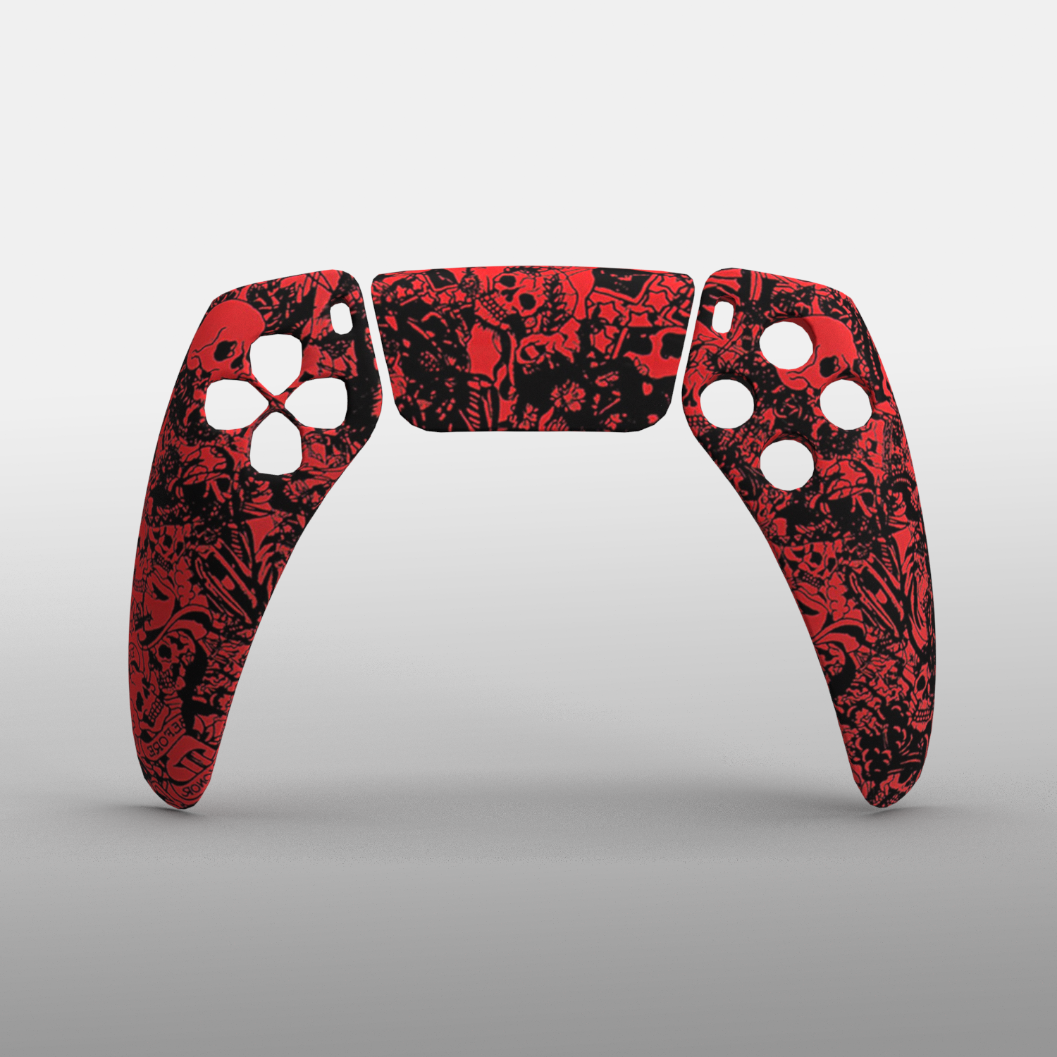 Soft Touch Red & Black Skulls (5)
