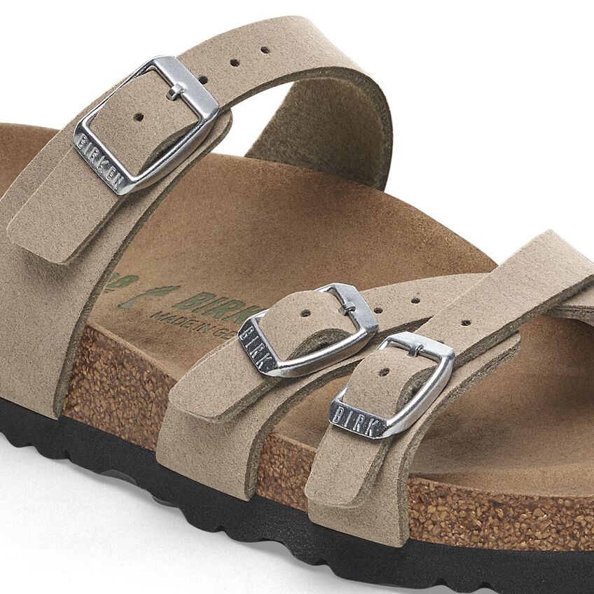 Birkenstock Franca Vegan Sandals in Gray Taupe - Comfortable Vegan Leather Slides for Women | Perfect for Beach, Vacation & Summer Outfits