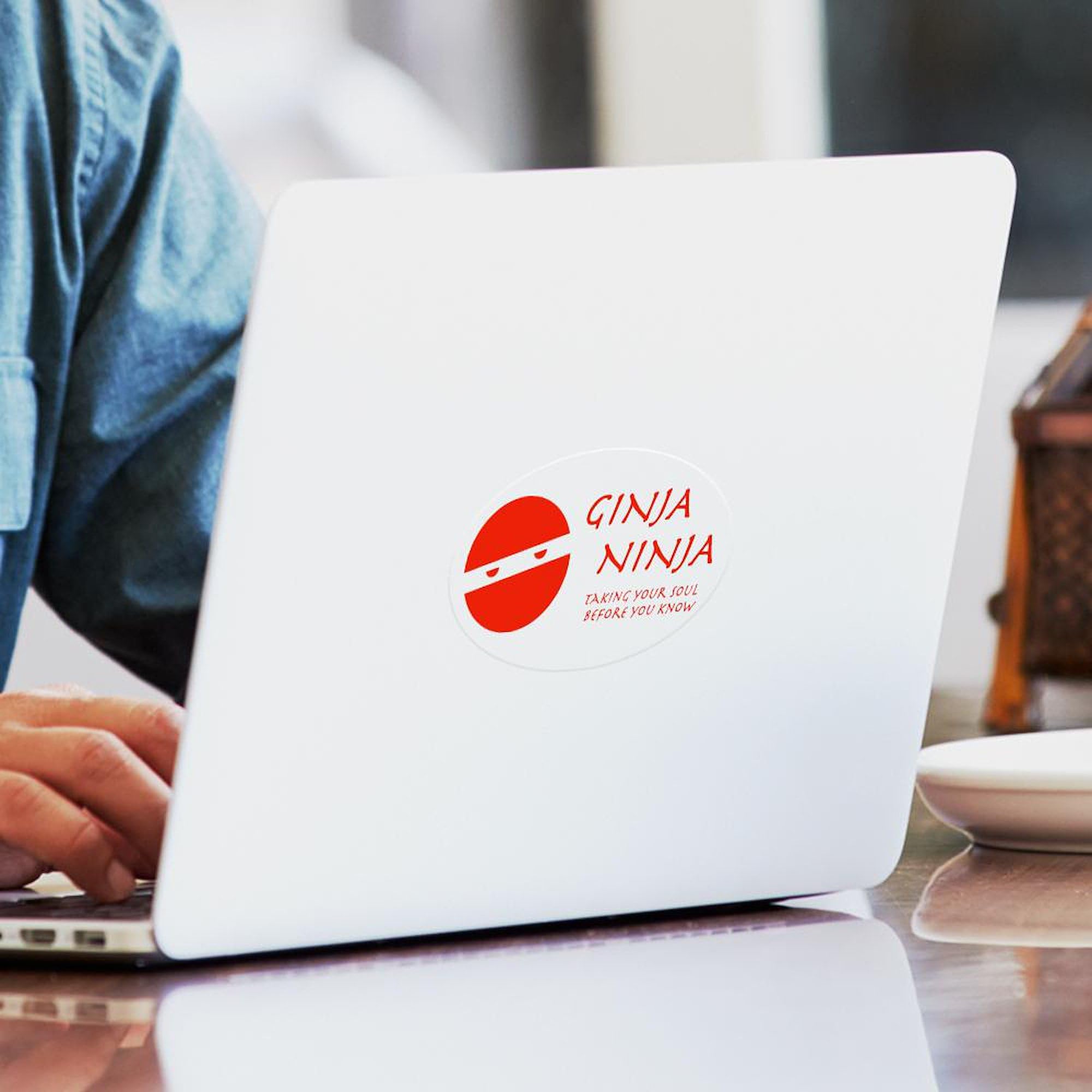 Ginja Ninga Sticker - Oval Car Bumper Decal for Vehicles & Laptops