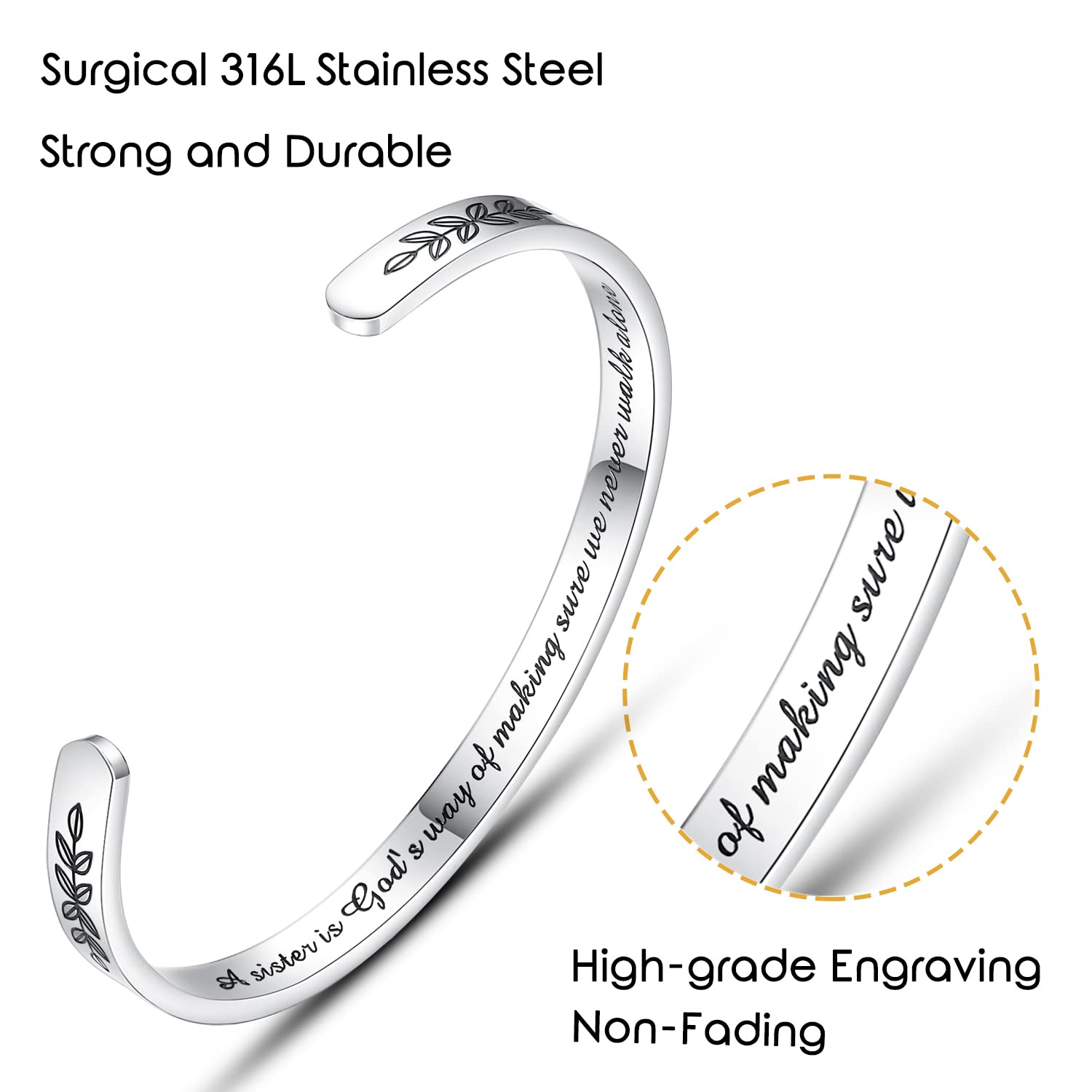 Personalized Cuff Bracelets for Women & Teen Girls - Best Friend Sister Mom Daughter Gift - Engravable Birthday Mother's Day Christmas Jewelry - Perfect for Everyday Wear & Special Occasions