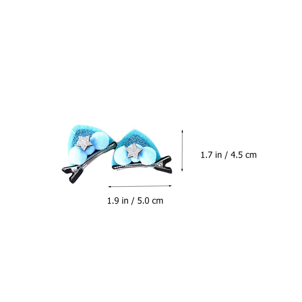 NUOBESTY 16pcs Cat Ear Hair Clips - Cute Animal Cosplay Hair Accessories for Kids & Girls, Fabric Cat Ears Barrettes for Halloween Costume, Dress Up Parties & Daily Wear