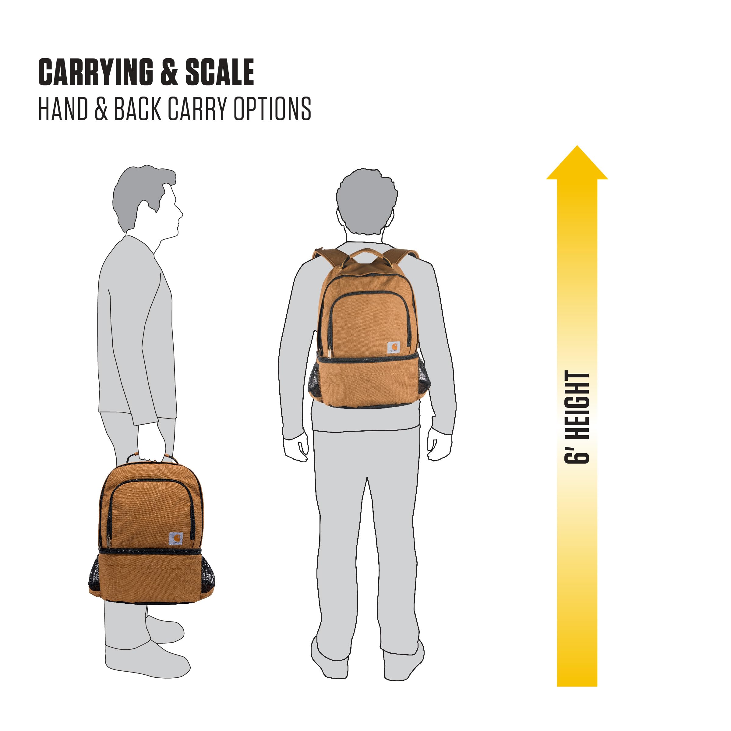 Carhartt Insulated 24 Can Two Compartment Cooler Backpack - Waterproof & Durable for Camping, Beach, Hiking & Outdoor Adventures - Perfect for Picnics, Tailgating & Road Trips