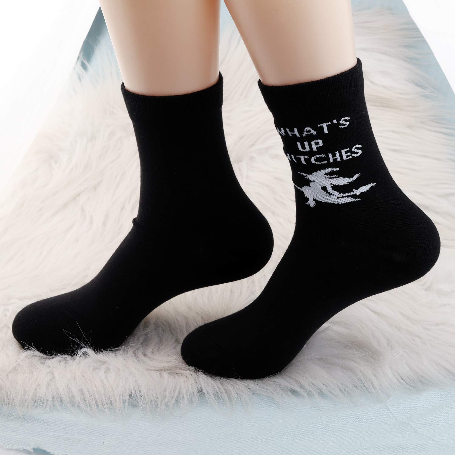 JXGZSO Funny Witches Socks - Sarcastic BFF Halloween Gift - Perfect for Costume Parties, Witch Lovers & Spooky Celebrations