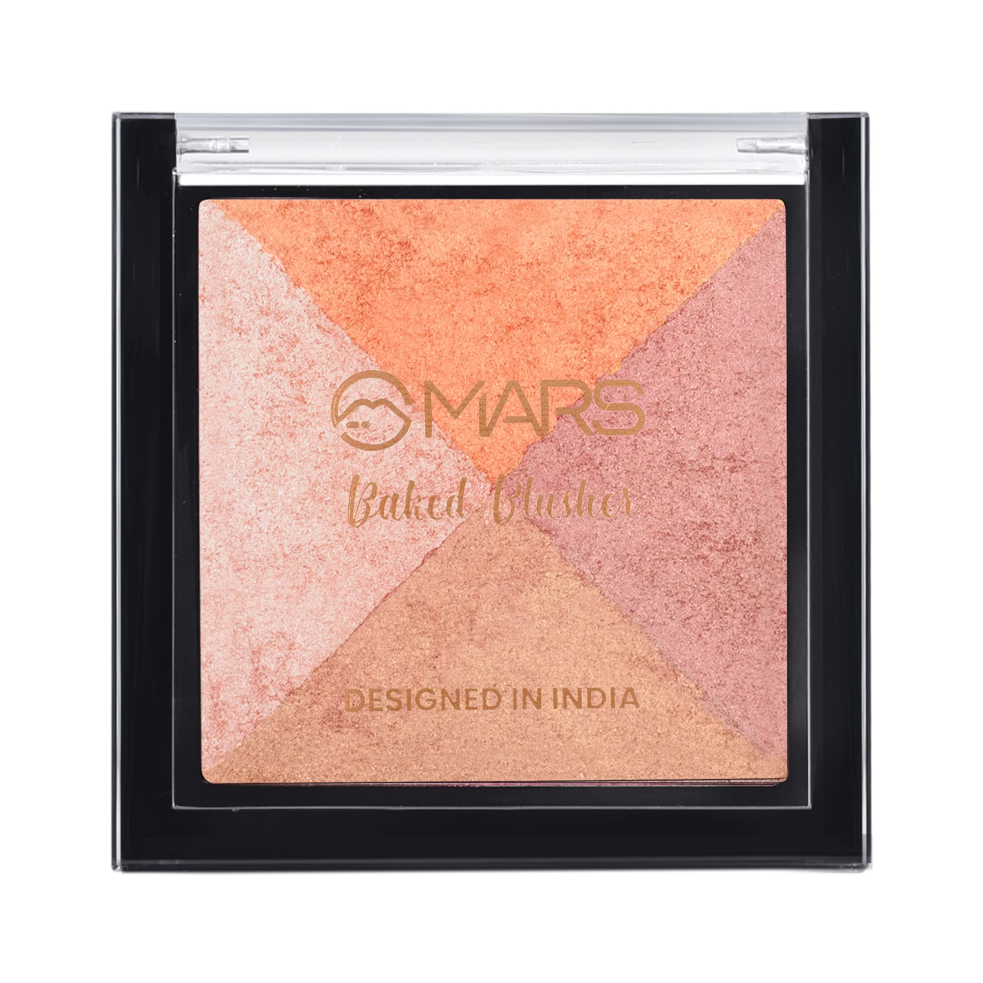 MARS Baked Blusher & Highlighter Palette - Radiant Glow, Long-Lasting Face Makeup (6g, Shade-02) | Perfect for Everyday Wear & Special Occasions