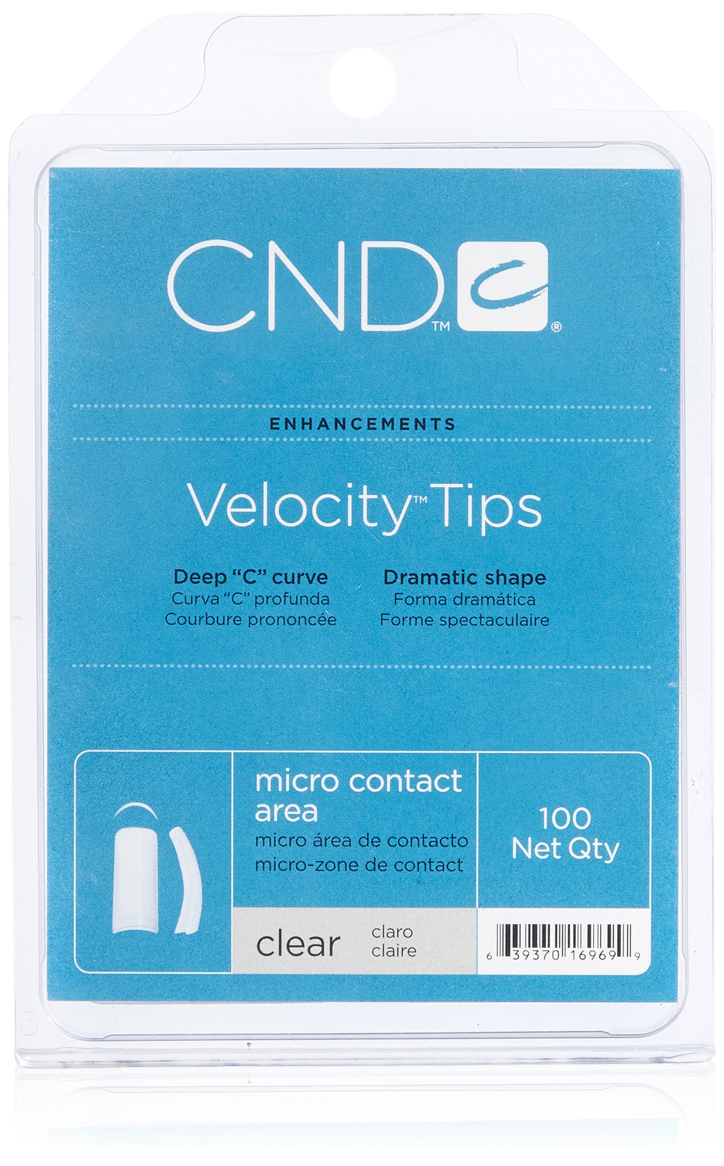 Creative Nail Tips Velocity False Nails - 100 Count Clear Press On Nails for Women | Perfect for Parties, Weddings & Everyday Wear
