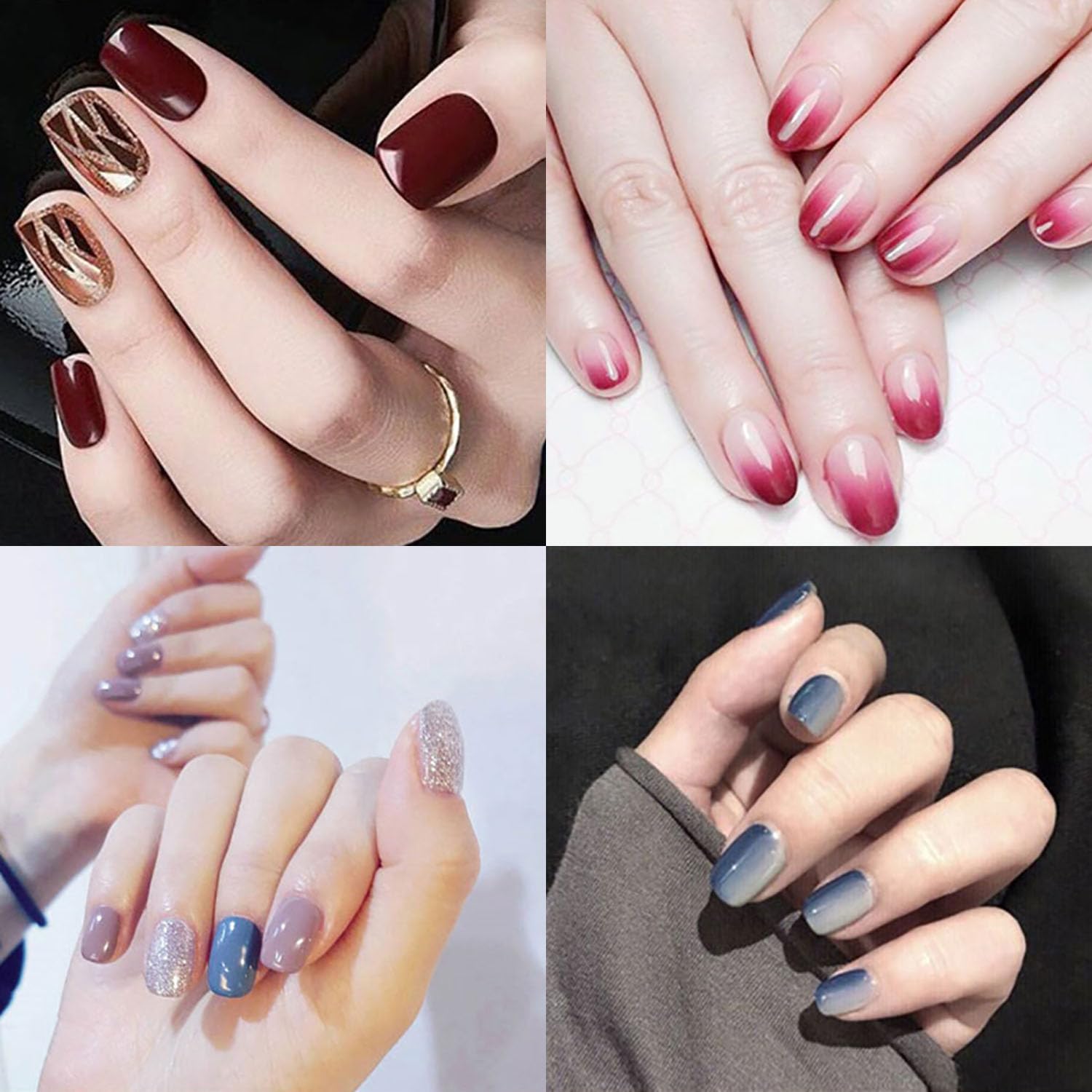 30 Sheets Solid Color & Glitter Nail Polish Strips - Self-Adhesive Nail Wraps for Women & Girls - DIY Nail Art Stickers with Free Nail File - Perfect for Parties, Weddings, and Everyday Nail Care
