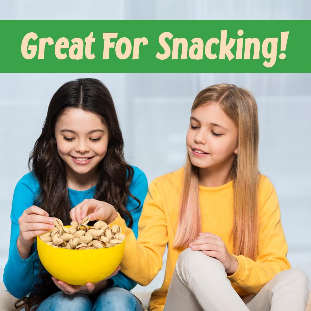 Premium Roasted & Salted Pistachios in Shell - 3Lb Bulk Bag | Healthy High-Protein Snack | Rich in Fiber, Vitamins & Minerals | Kosher, Gluten-Free | Perfect for Snacking, Baking & Cooking | Gourmet Nuts for Parties & Gifts