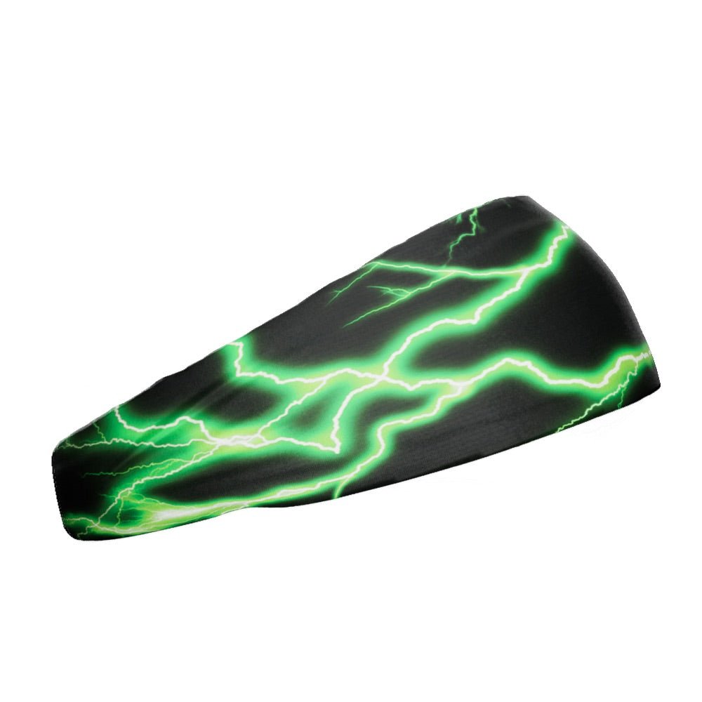 Green Lightning Headband for Running & Workouts - Sweat-Wicking Sports Headband for Men & Women - Perfect for Yoga, Gym, and Outdoor Activities