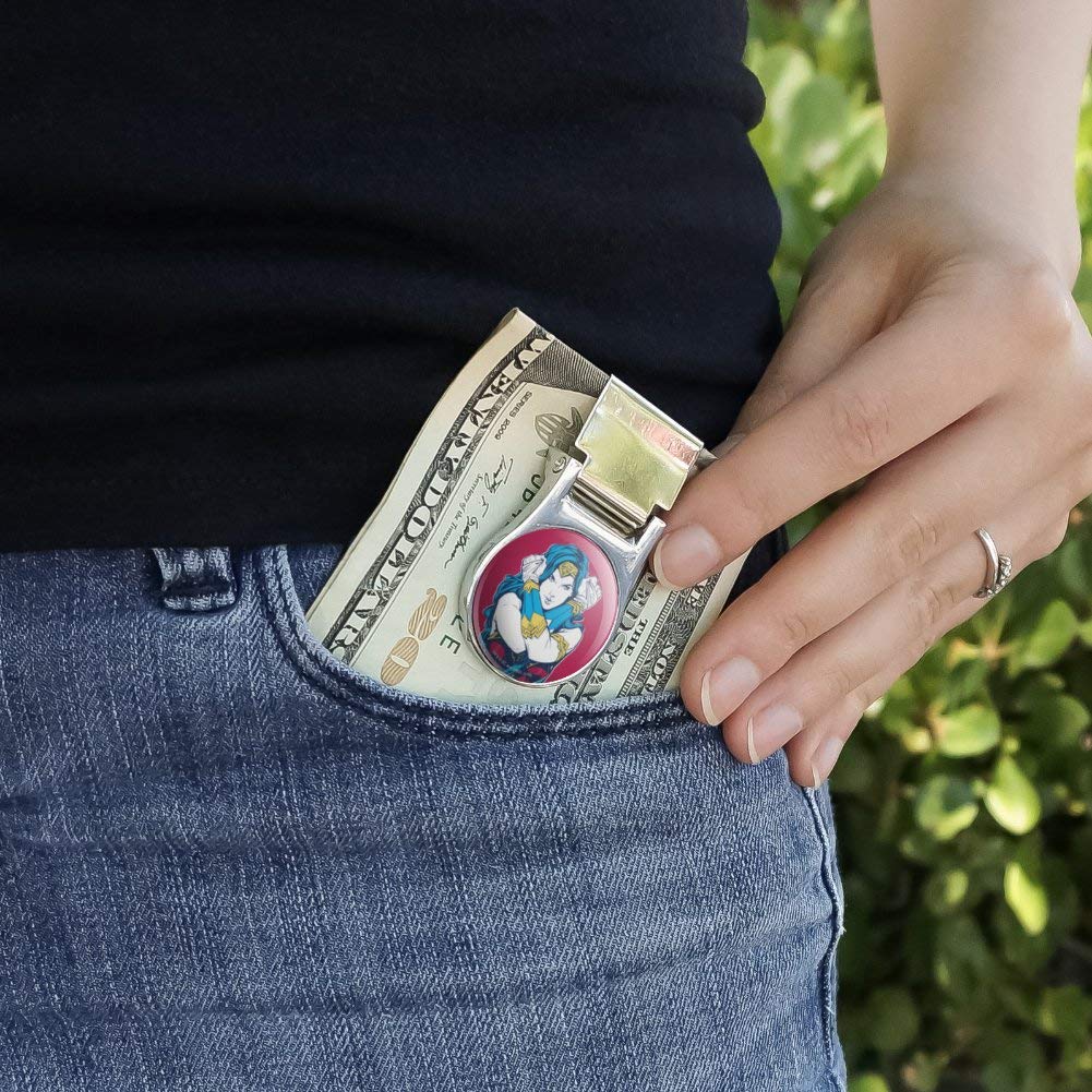 Wonder Woman Movie Crossed Arms Satin Chrome Plated Metal Money Clip - Perfect Gift for Superhero Fans, Collectors & DC Comics Lovers - Ideal for Cash, Credit Cards & ID Organization