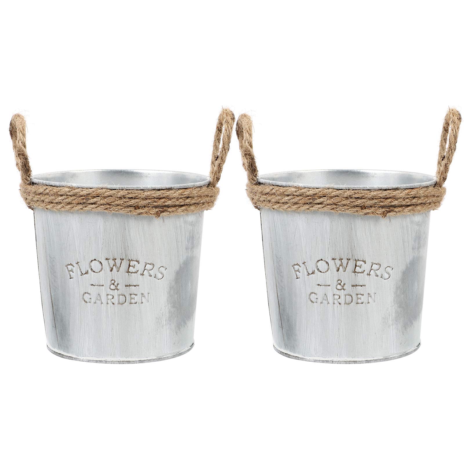 Yardwe Vintage Flower Pots Set of 2 - Retro Pastoral Planters for Indoor/Outdoor Plants - Durable Ceramic Garden Pots for Home Decor, Balcony & Patio