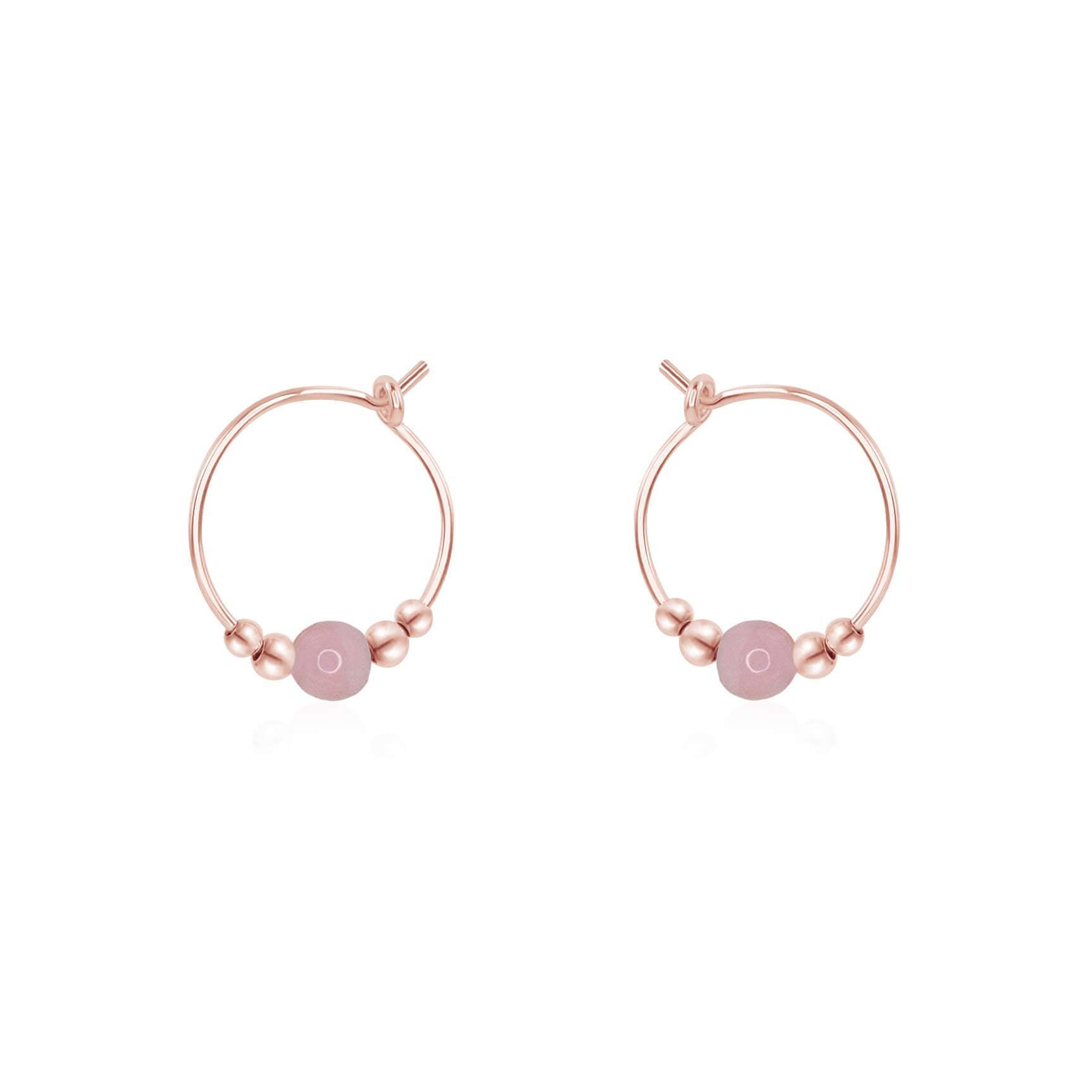 Tiny Pink Peruvian Opal Bead Hoop Earrings - Dainty Handmade Jewelry for Women | Perfect for Everyday Wear, Gifts & Boho Fashion