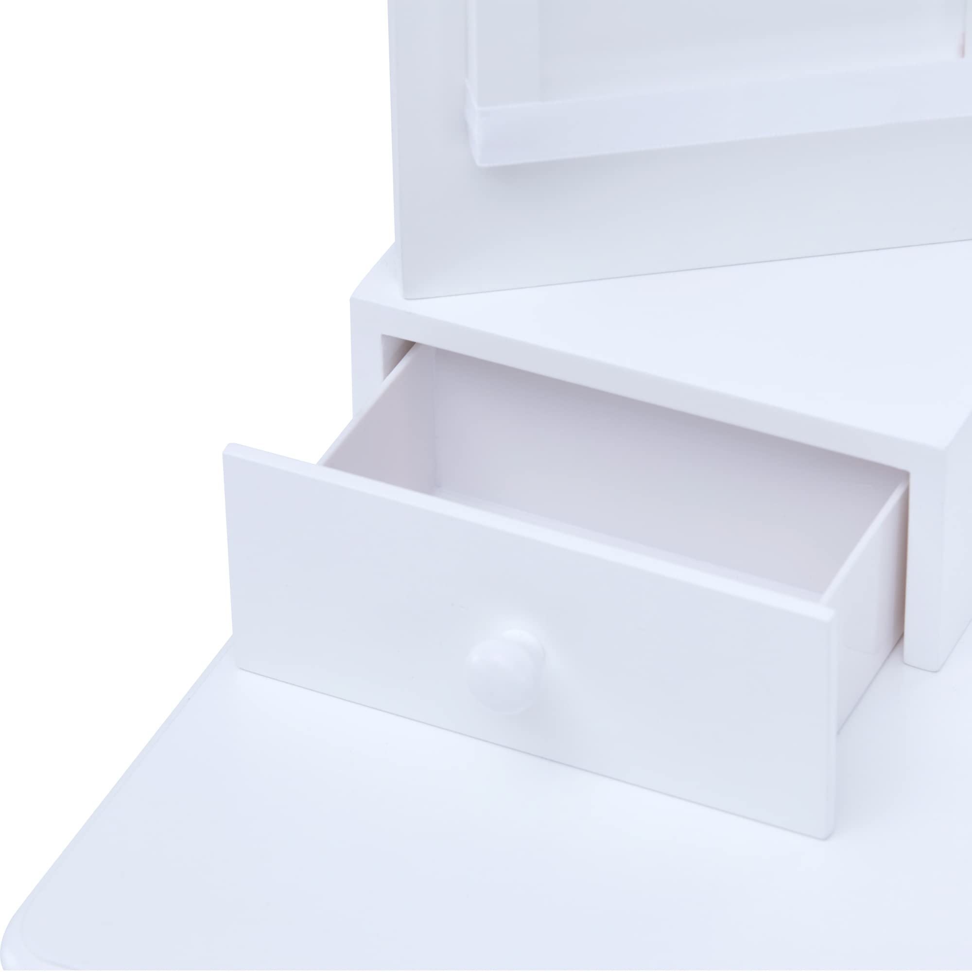 Teamson Kids Little Princess Anna Medium Play Vanity Set - White Vanity Table with Mirror & Stool for Girls Bedroom, Birthday Gift, Pretend Play & Dress Up
