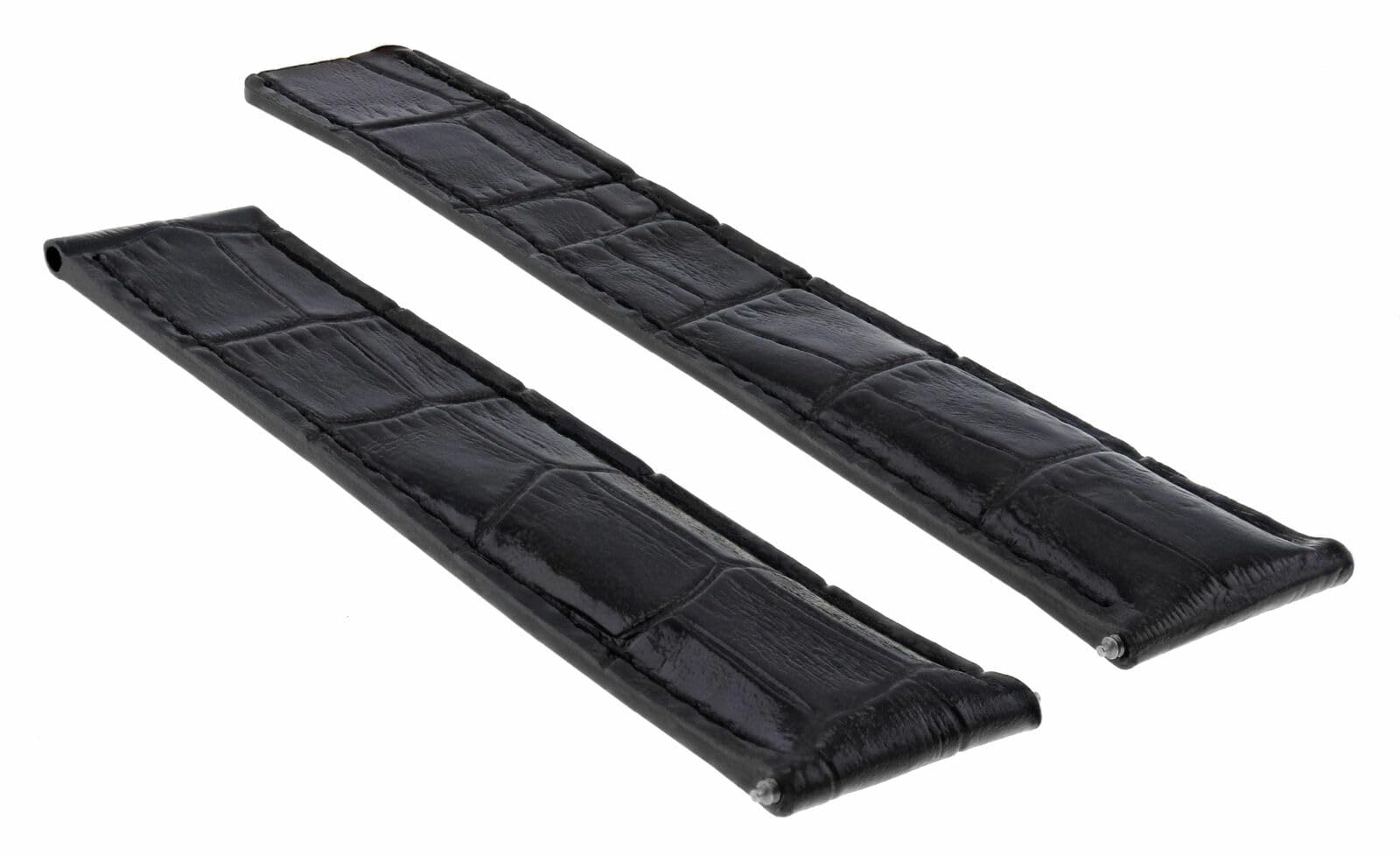 18mm Genuine Leather Watch Band Strap - Compatible with Cartier Tank Deployment Clasp (18/16mm) - Black Replacement Strap for Men & Women - Perfect for Business, Casual & Formal Occasions