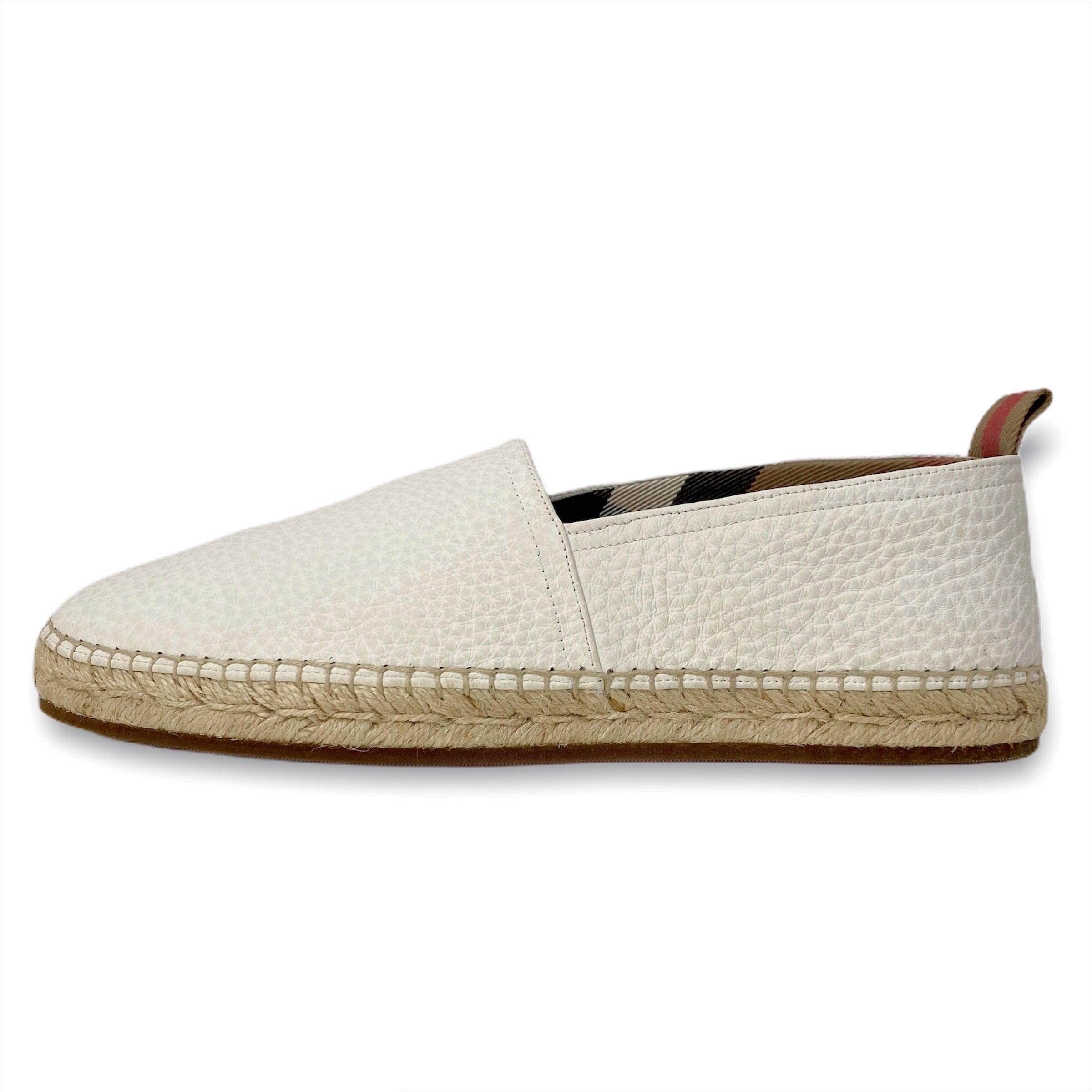 Burberry White Pateman Espadrilles - Women's Size 41 Comfortable Summer Wedge Sandals for Beach, Vacation & Casual Outings