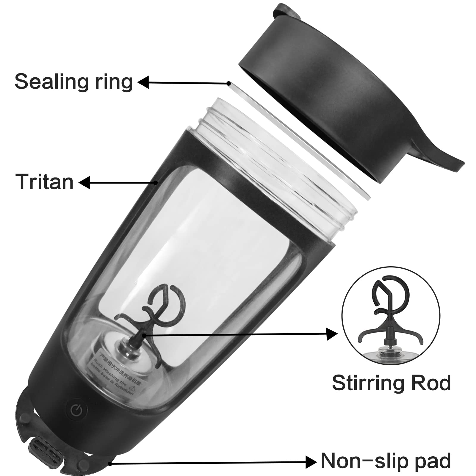 EQURA Electric Protein Shaker Bottle - 650ml USB C Rechargeable Blender for Protein Shakes & Smoothies | BPA Free Tritan Material | Perfect for Gym, Workout & Post-Training Recovery