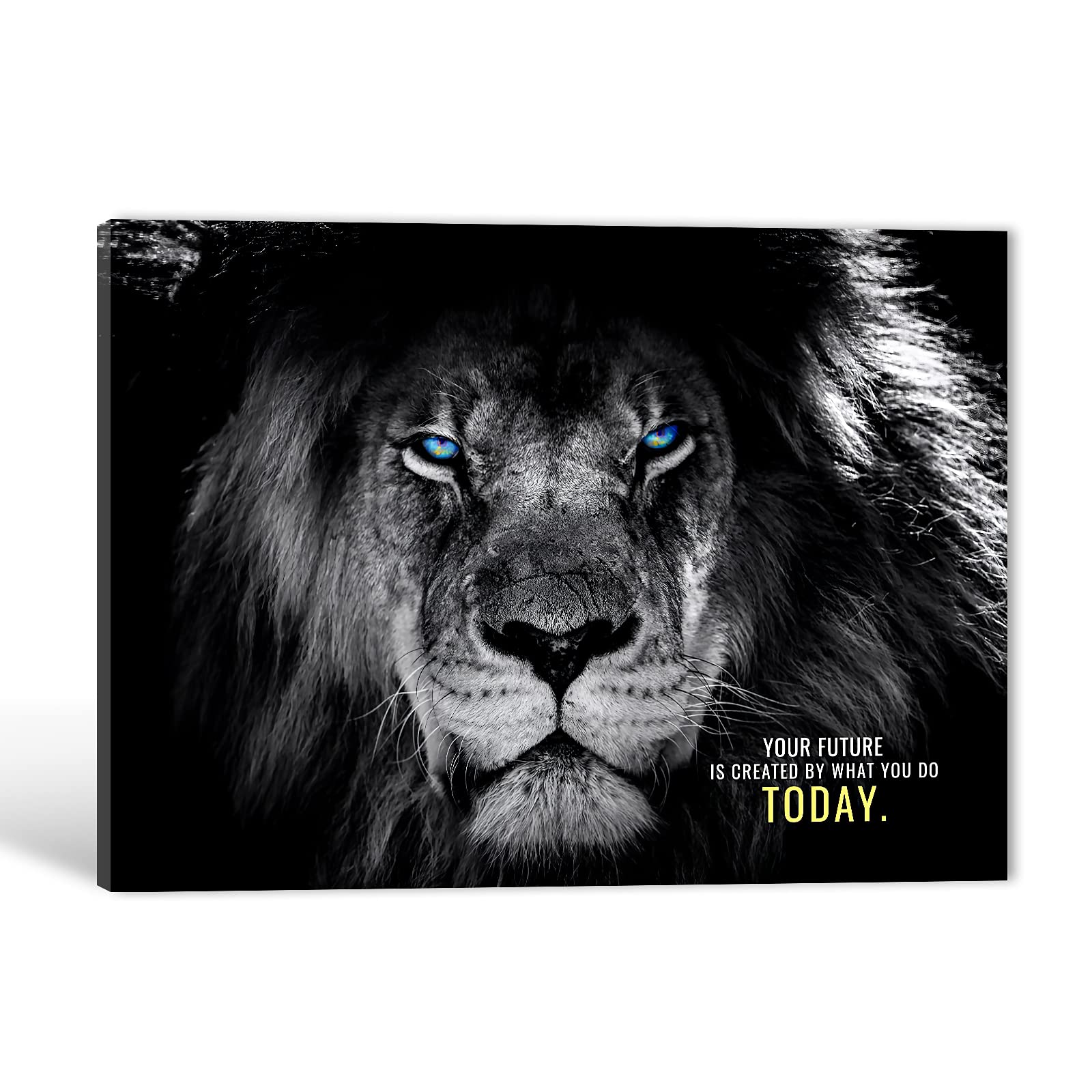 TIMUBA Lion Canvas Wall Art - Motivational Lion Quote Poster for Bedroom & Living Room Decor - 18x24 Inch Inspirational Lion Painting - Perfect for Home Office, Gym, or Dorm Wall Decoration