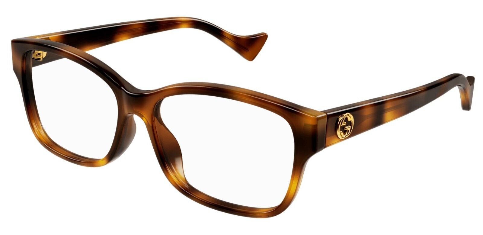 Gucci GG1259O 003 Havana Rectangular Women's Eyeglasses - Designer Optical Frames for Women, UV Protection & Lightweight Comfort - Perfect for Work, Reading & Everyday Fashion