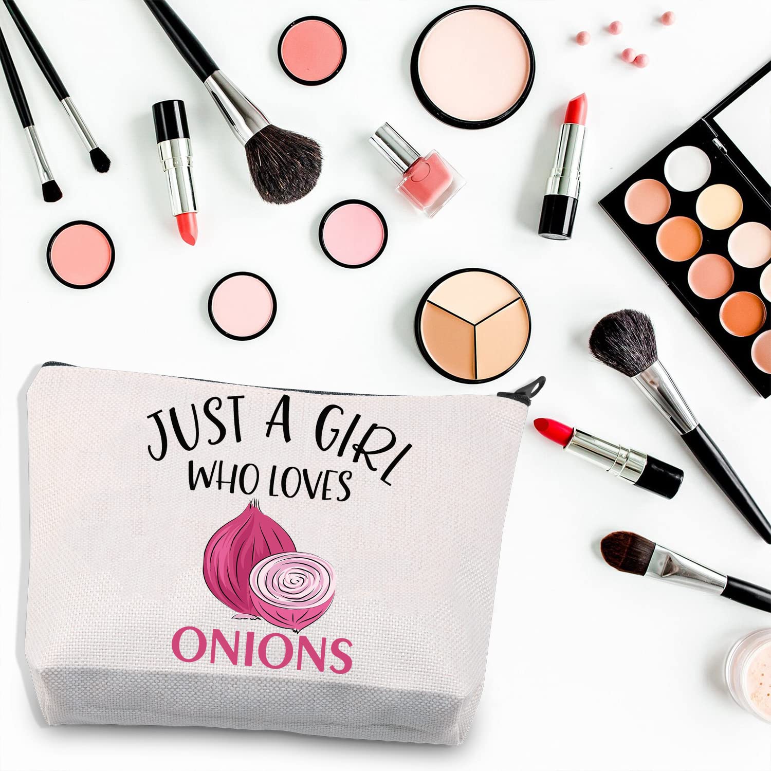 BDPWSS Funny Onion Pattern Makeup Bag & Toiletry Pouch - Cute Onion Lover Gift for Women, Girls Who Love Onions - Perfect for Travel, Cosmetics Storage & Unique Vegetable-Themed Gifts
