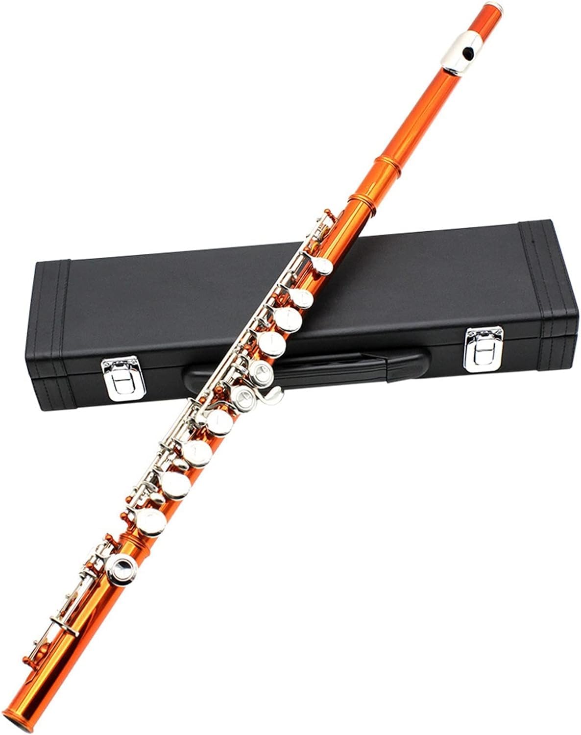 Professional 16-Hole C Tune Nickel Flute for Beginners - Student Wind Instrument with Case & Cleaning Kit | Perfect for Music Lessons, Band Practice & Solo Performances
