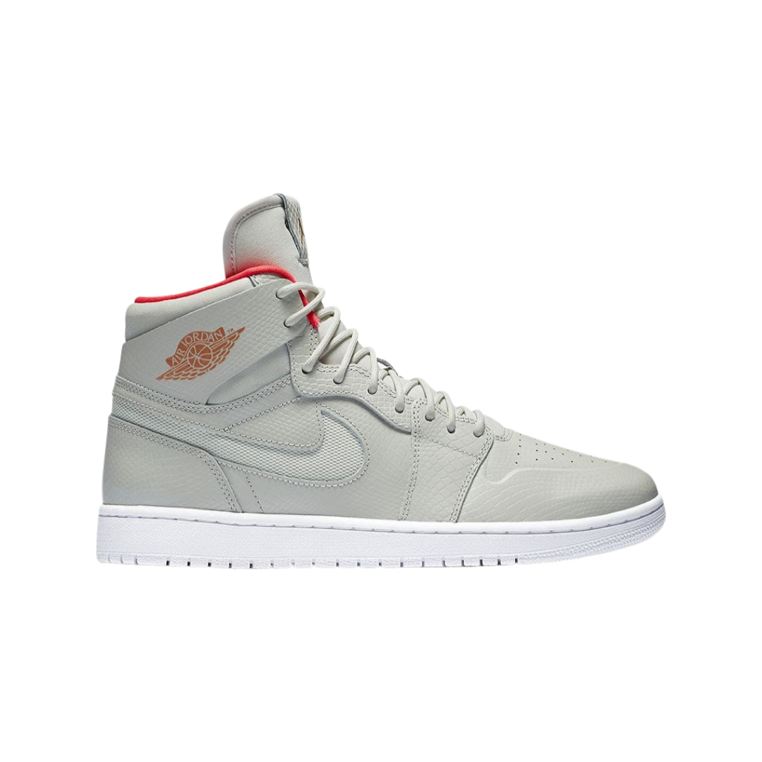 Air Jordan 1 Retro High Nouveau Sneakers - Pure Platinum & Bright Crimson Colorway - Men's Basketball Shoes for Streetwear & Casual Fashion