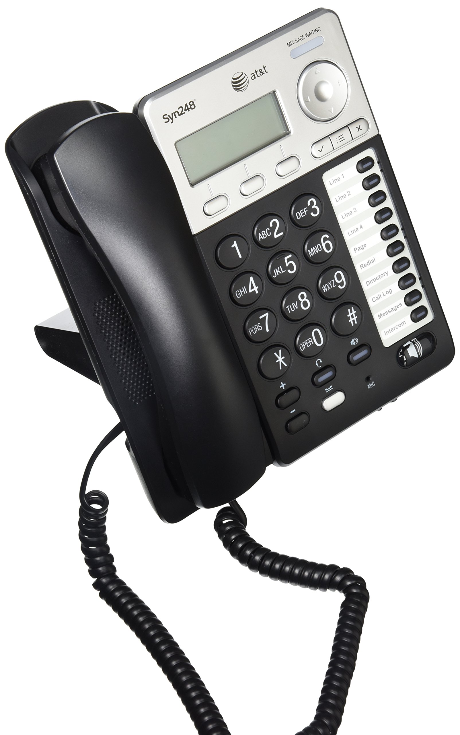 AT&T SB35025 Syn248 Corded Deskset Phone System with Caller ID, Speakerphone & Expandable Lines - Ideal for Home Office & Small Business Communication