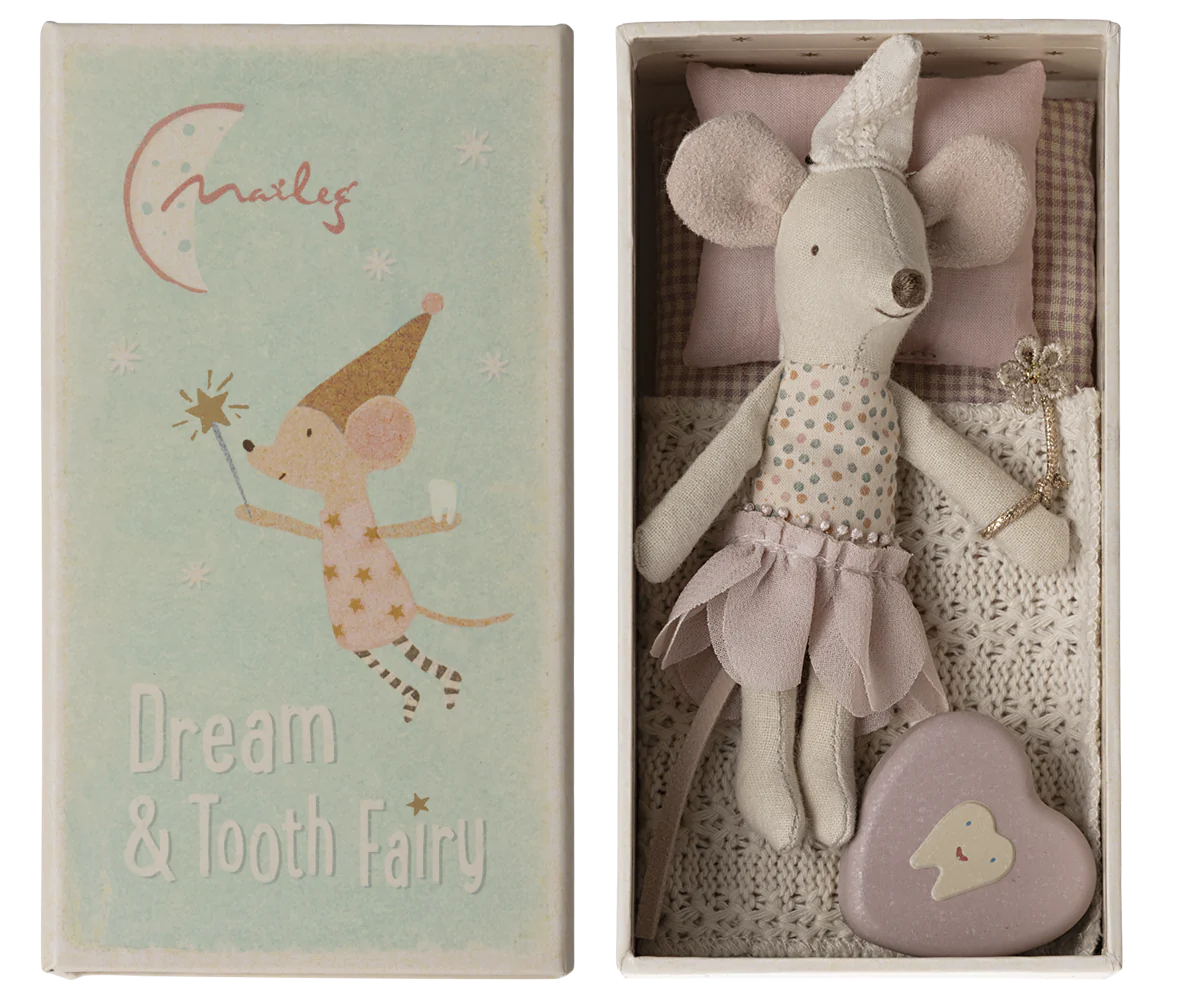 Tooth Fairy Mouse in a Matchbox - Cute Little Sister Doll for Kids | Perfect Gift for Tooth Fairy Traditions & Pretend Play