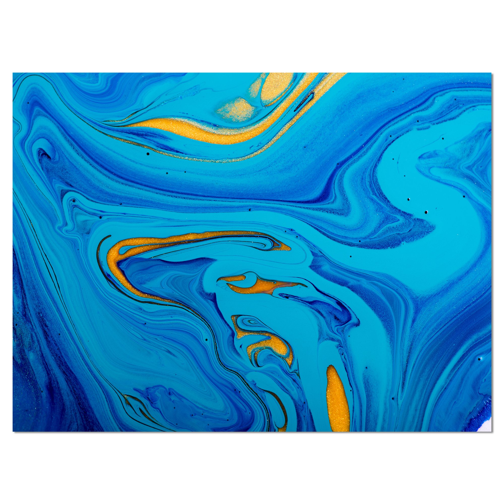 Light Blue Abstract Acrylic Painting on Canvas - Modern Wall Art for Living Room, Bedroom & Office Decor
