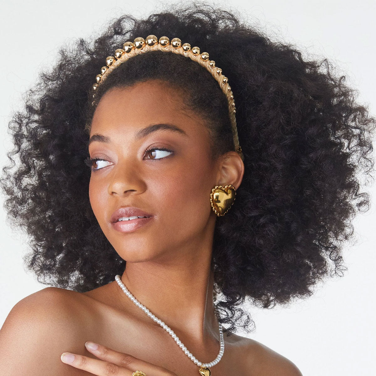 Elegant Gold Graduated Bead Velvet Headband for Women - Perfect for Weddings, Parties, and Special Occasions